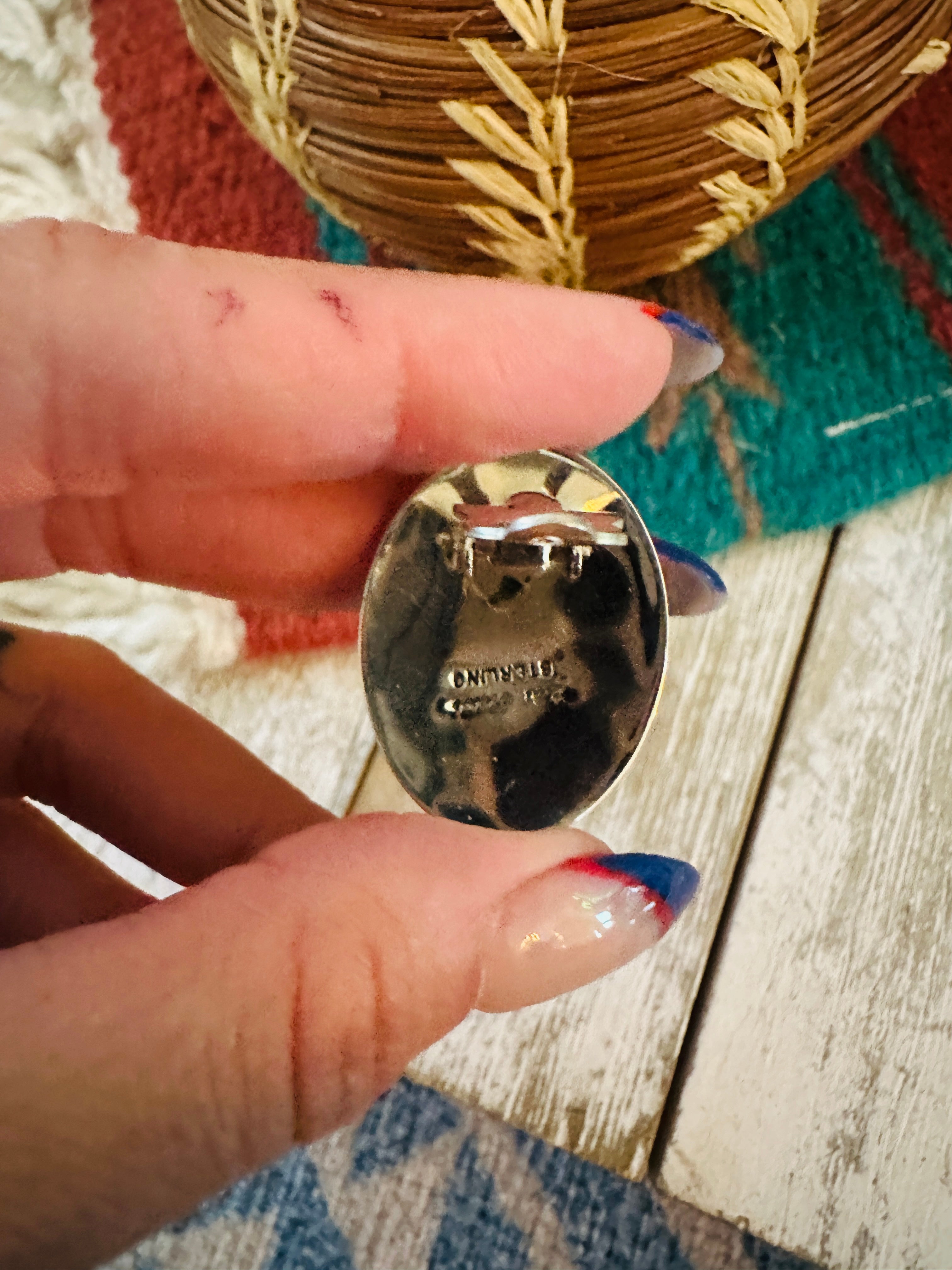 Handcrafted Malachite & Sterling Silver Clip On Earrings