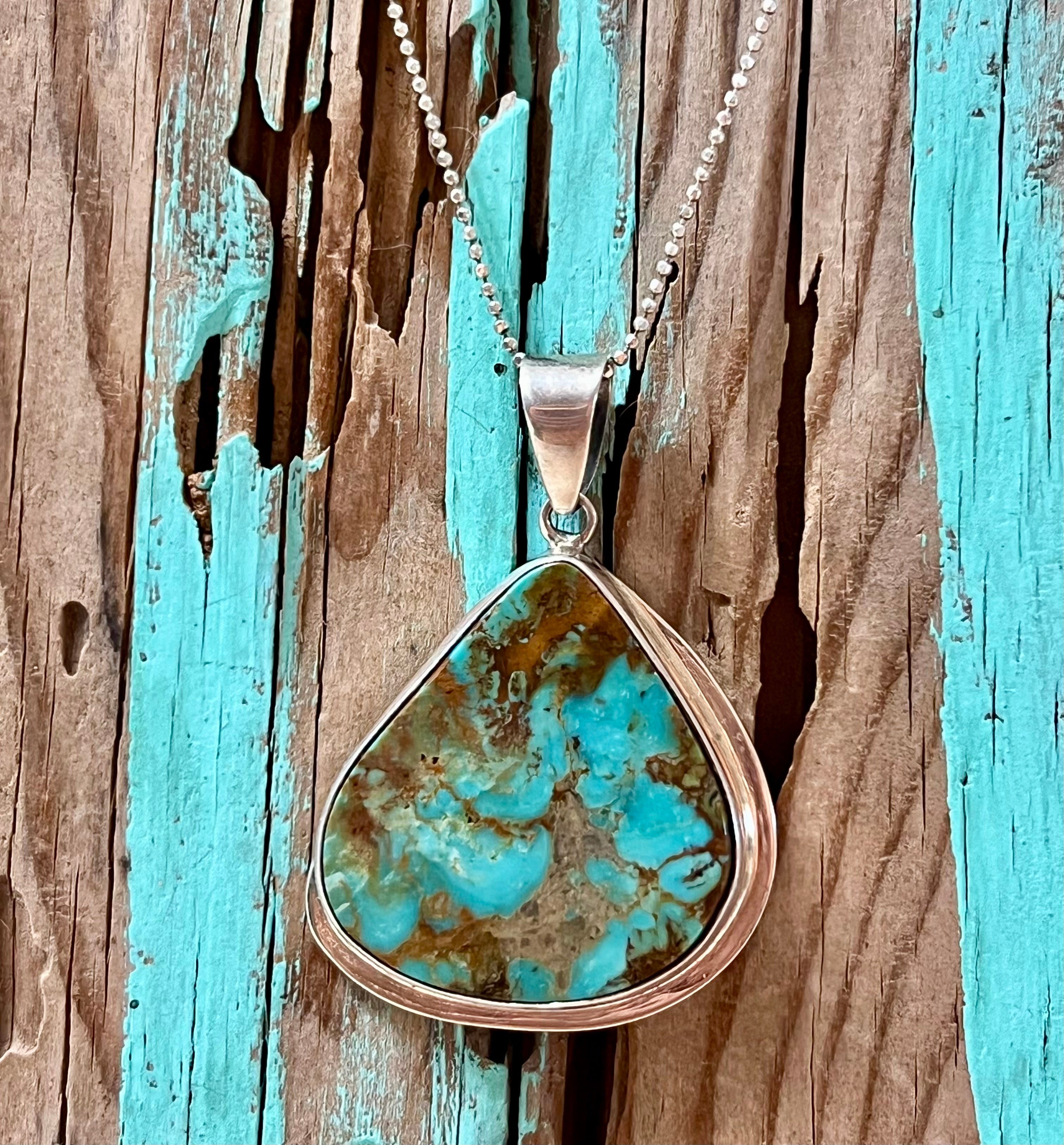 Turquoise Pendant w/ Sterling Silver Necklace