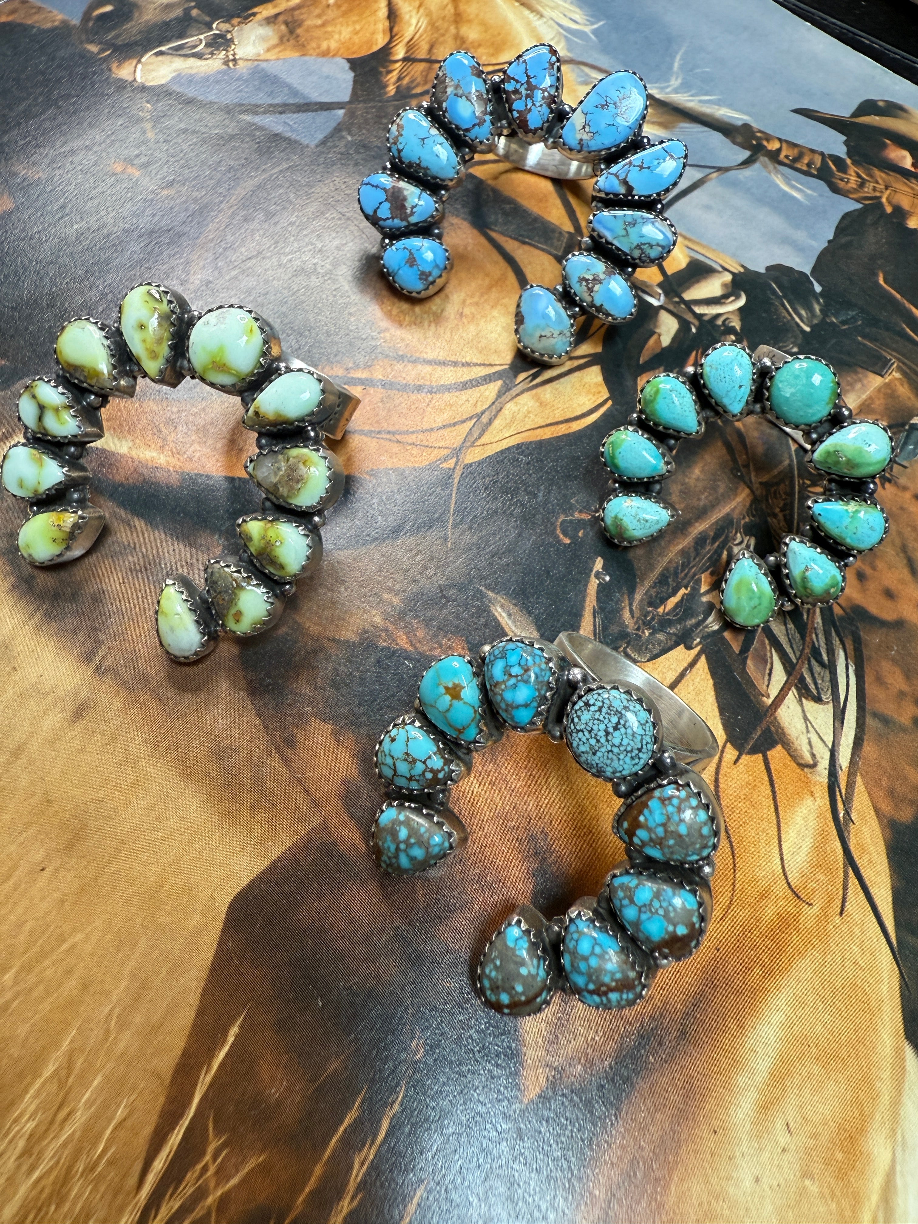 Handmade Sterling Silver Adjustable Multi Stone Naja Ring