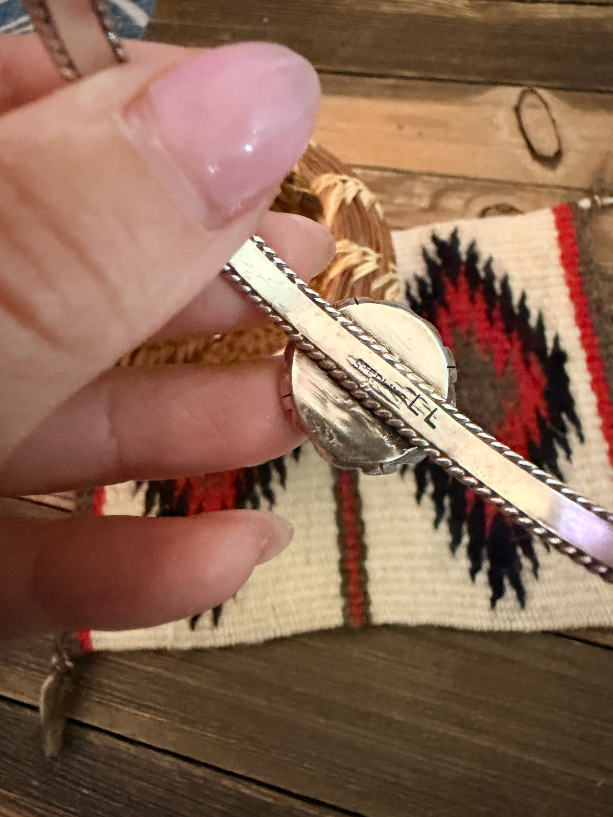 Handcrafted Pink Dream Mojave & Sterling Silver Cuff Bracelet
