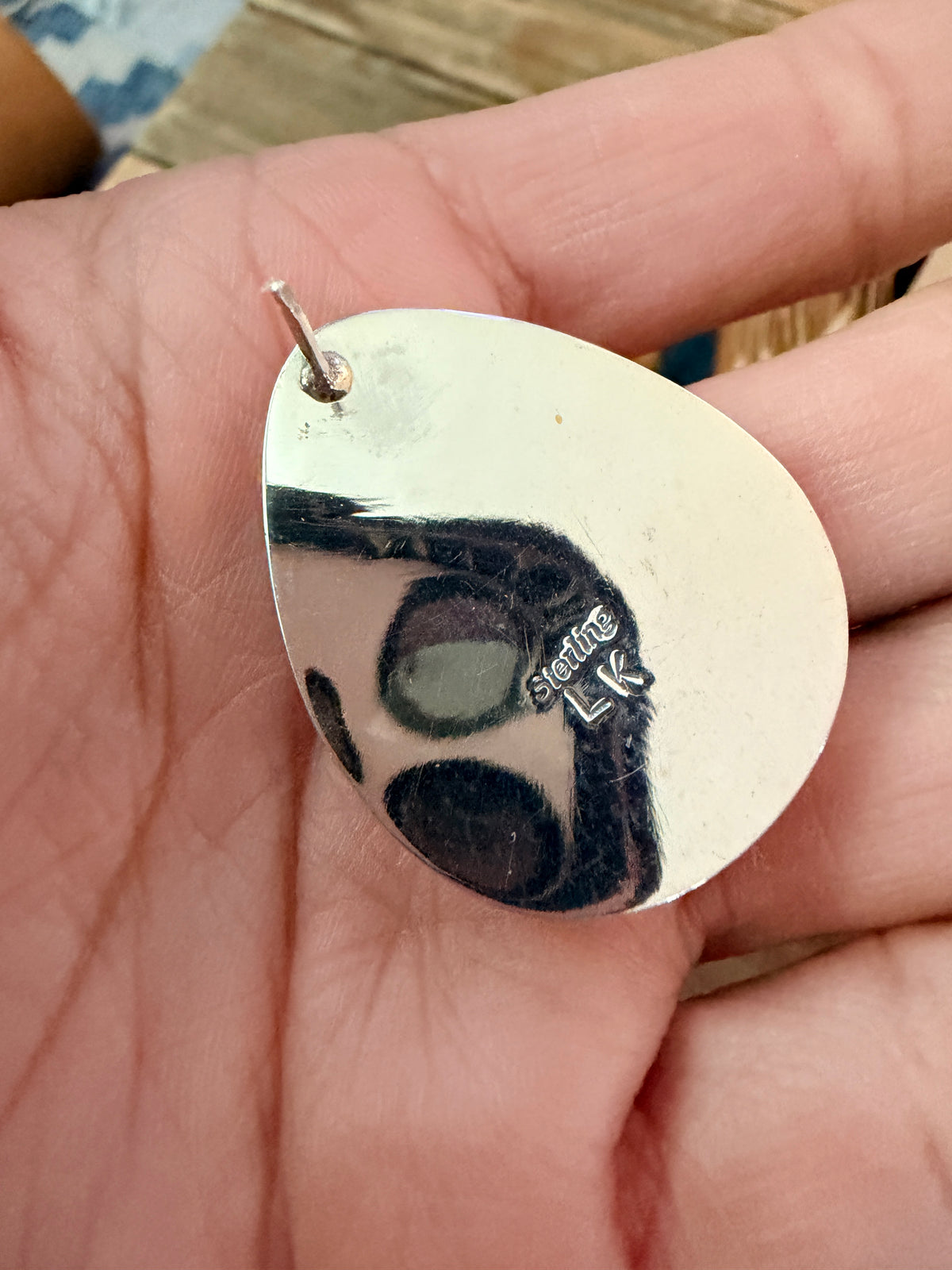 Handcrafted White Buffalo & Sterling Silver Post Earrings