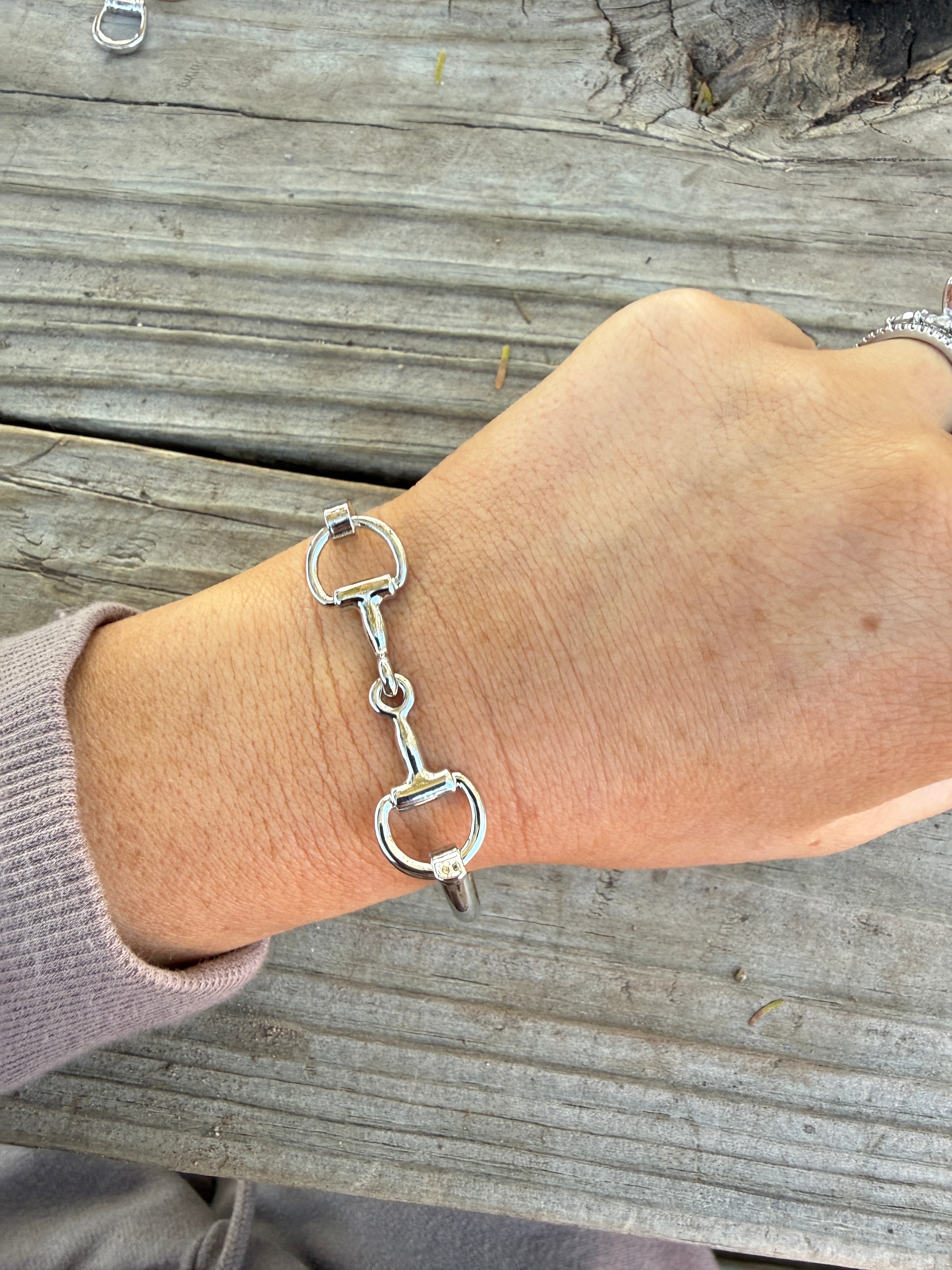 “The Golden Collection” Horse Bit Handmade Silver Plated Bangle Bracelet