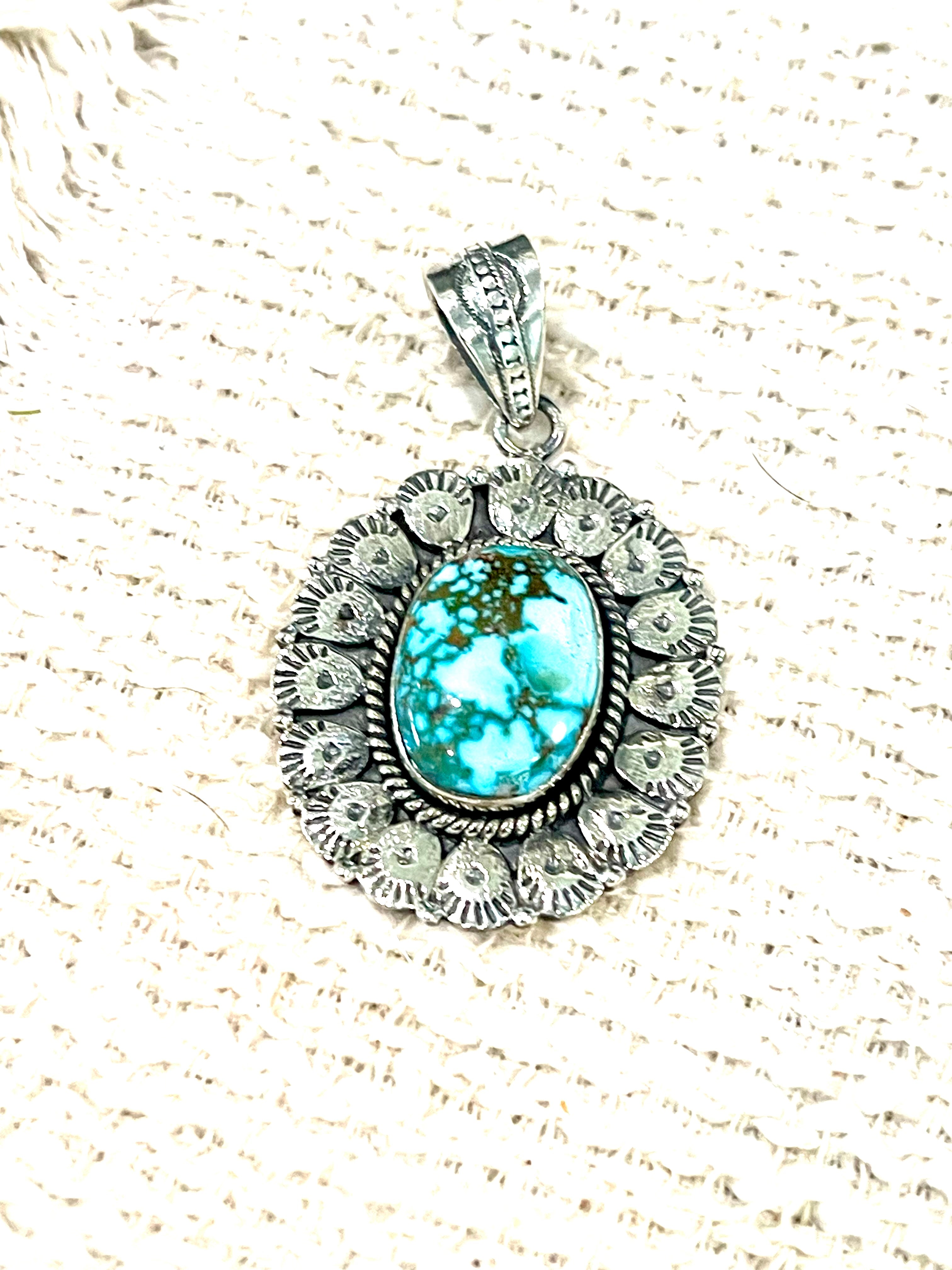 Handmade Sterling Silver & Sonoran Mountain Turquoise Pendant