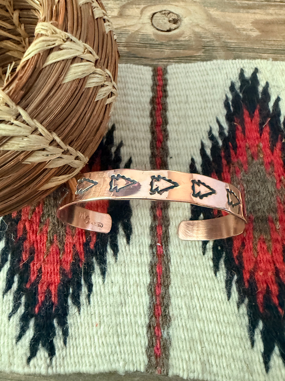 Handcrafted Copper Arrowhead Cuff Bracelet