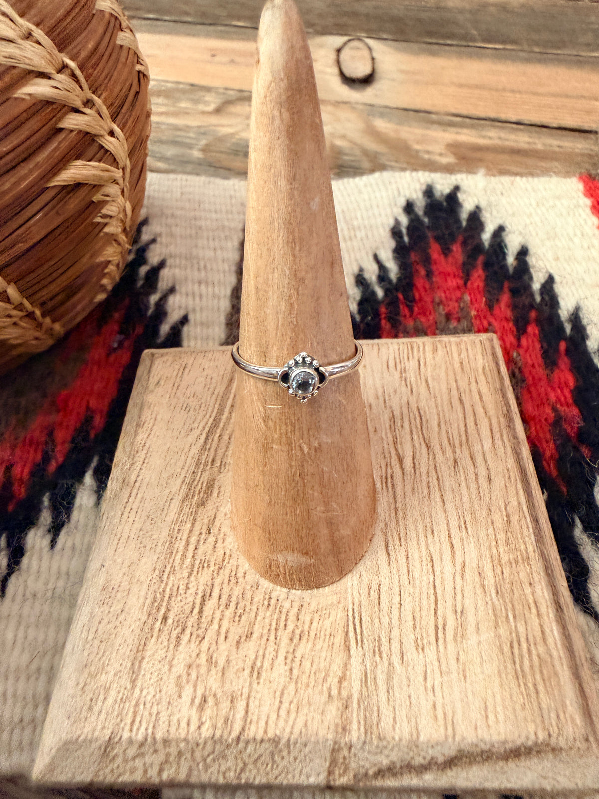 Handmade Sterling Silver & Topaz Adjustable Ring