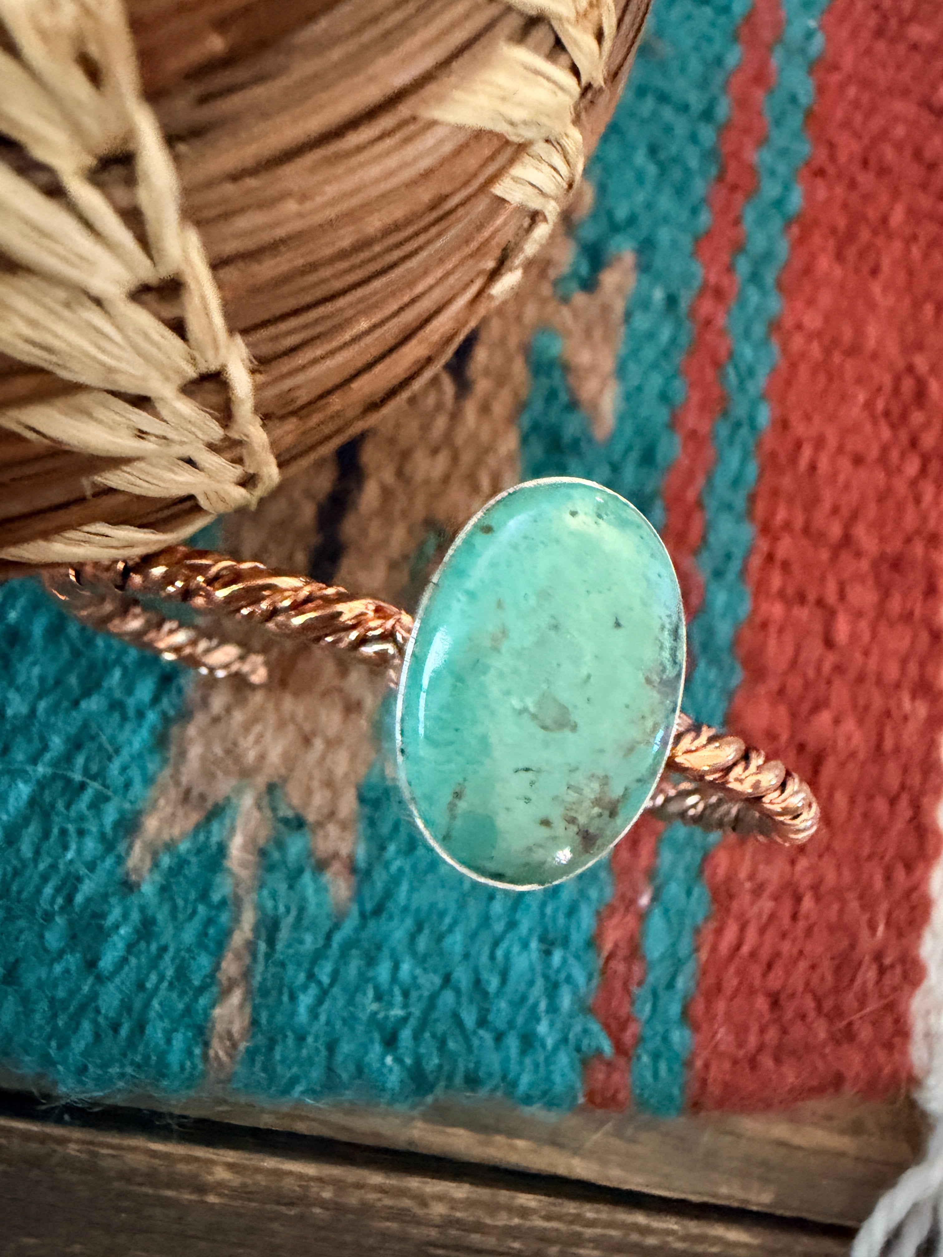 Handcrafted Turquoise & Copper Twisted Cuff Bracelet by Julia Etsitty