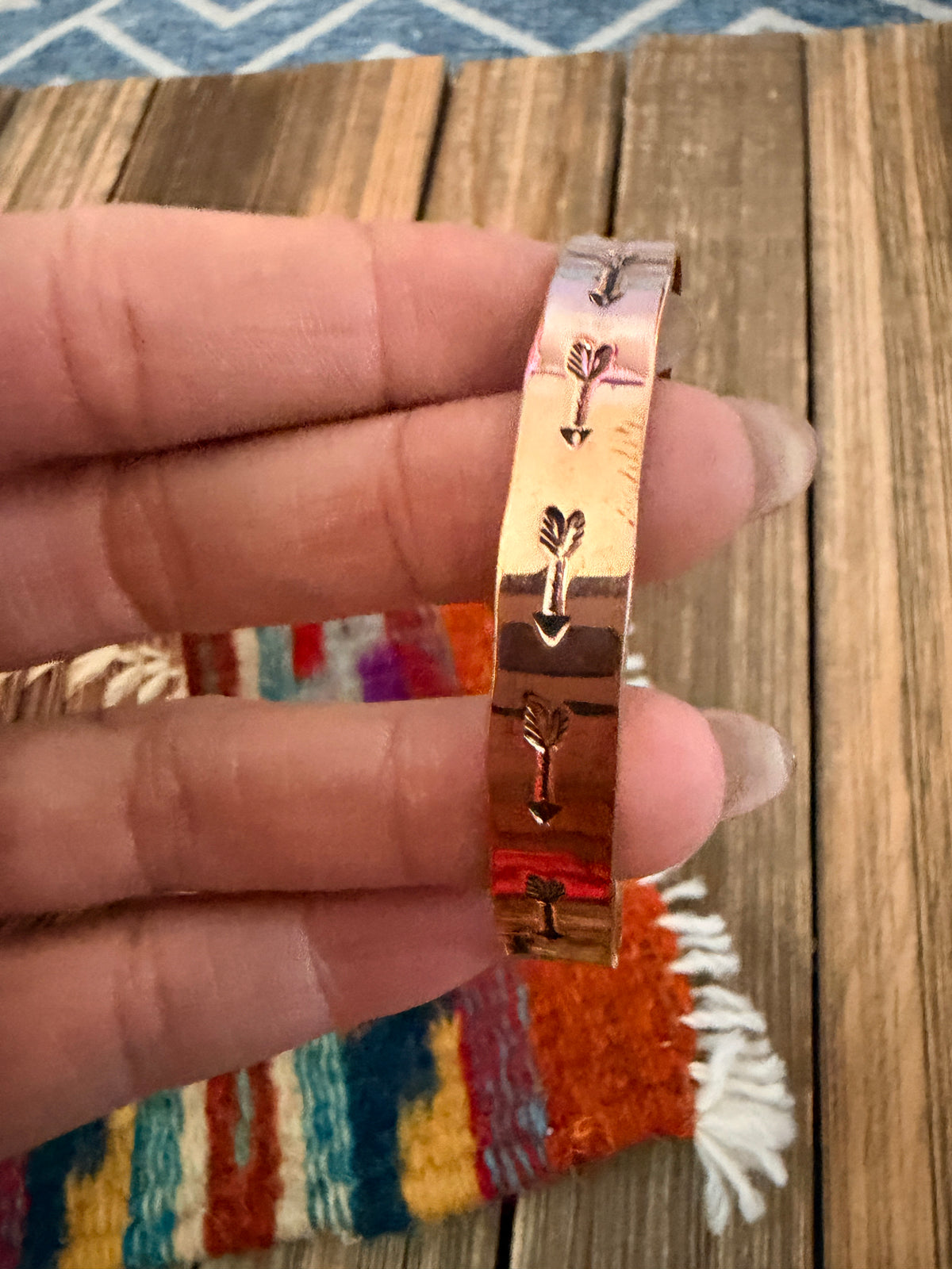 Handcrafted Copper Arrow Cuff Bracelet