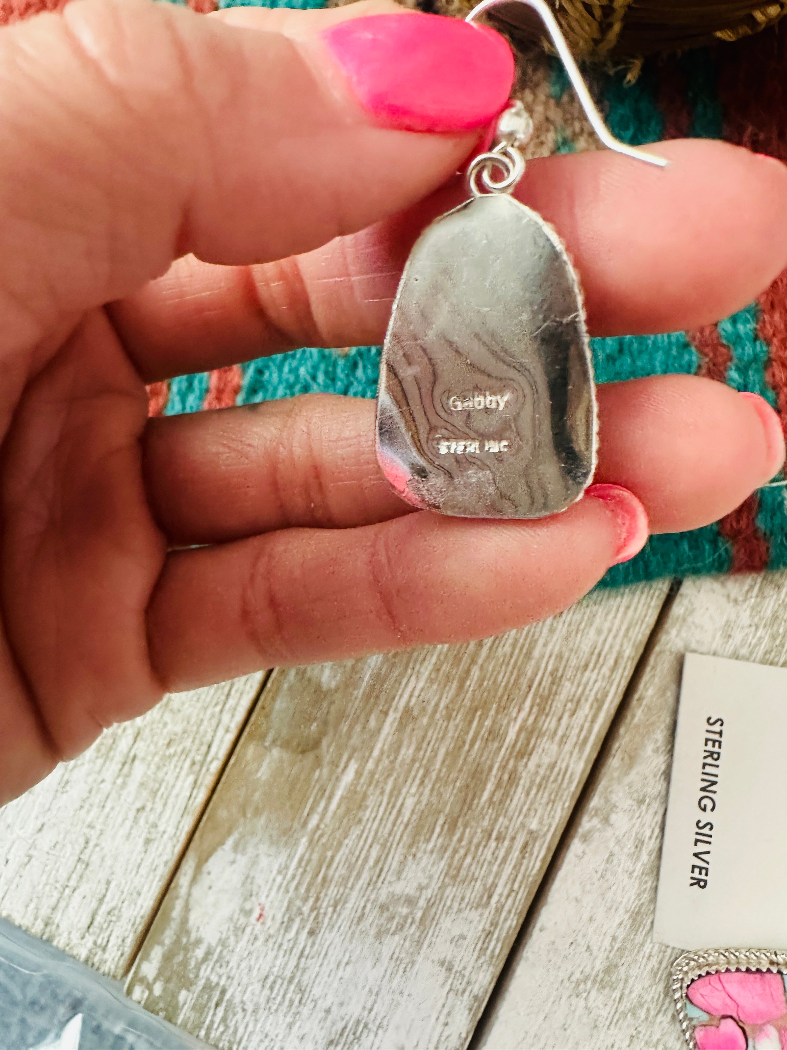 Handcrafted Cotton Candy and Sterling Silver Dangle Earrings