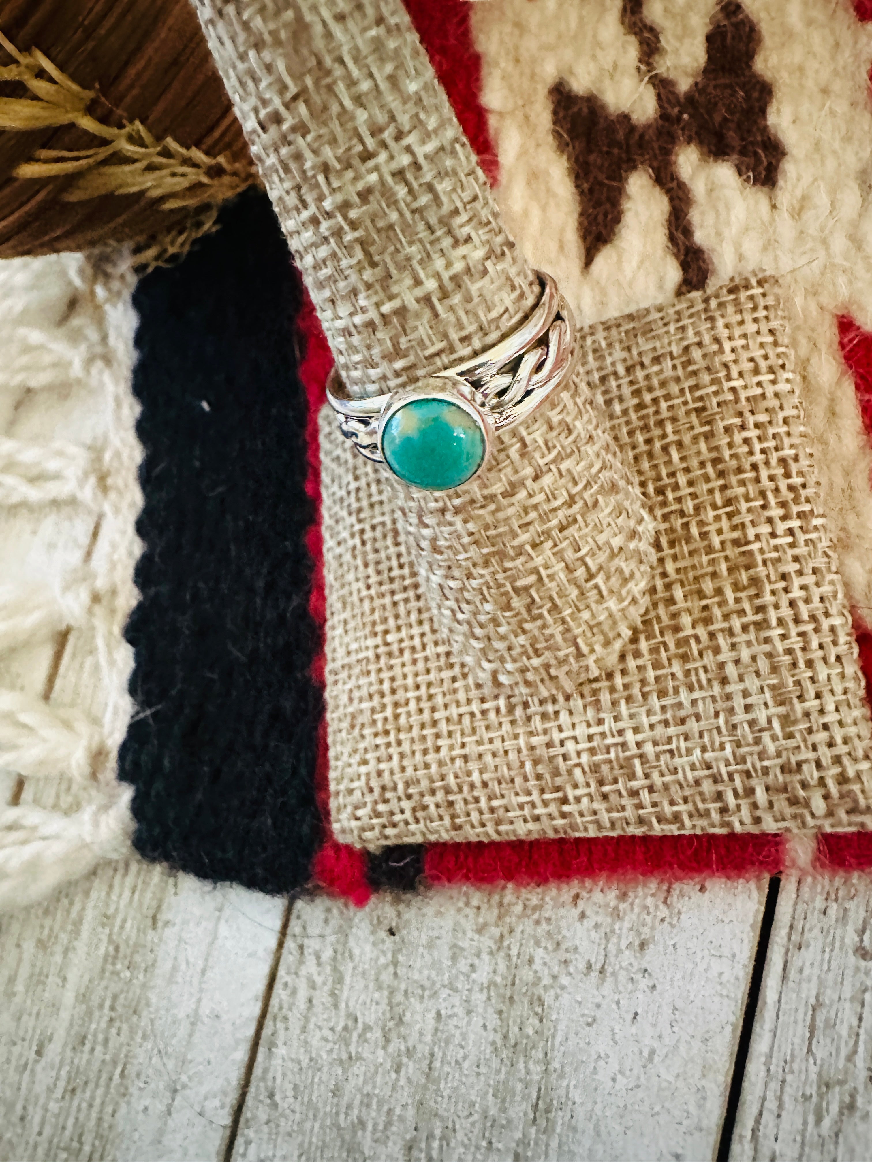 Navajo Turquoise & Sterling Silver Ring Size 5