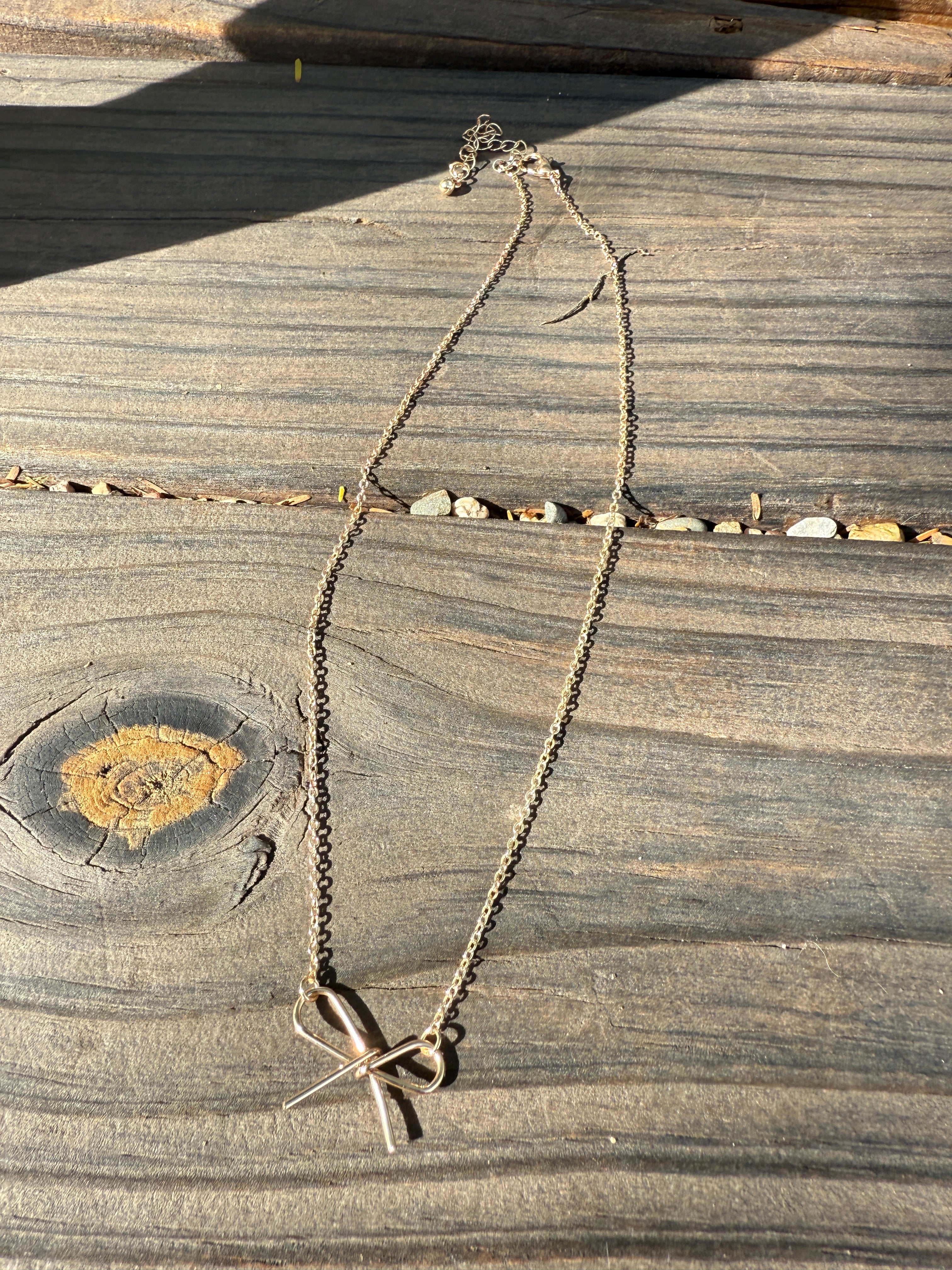 “The Golden Collection” BOW NECKLACE Handmade 18k Gold Plated Necklace