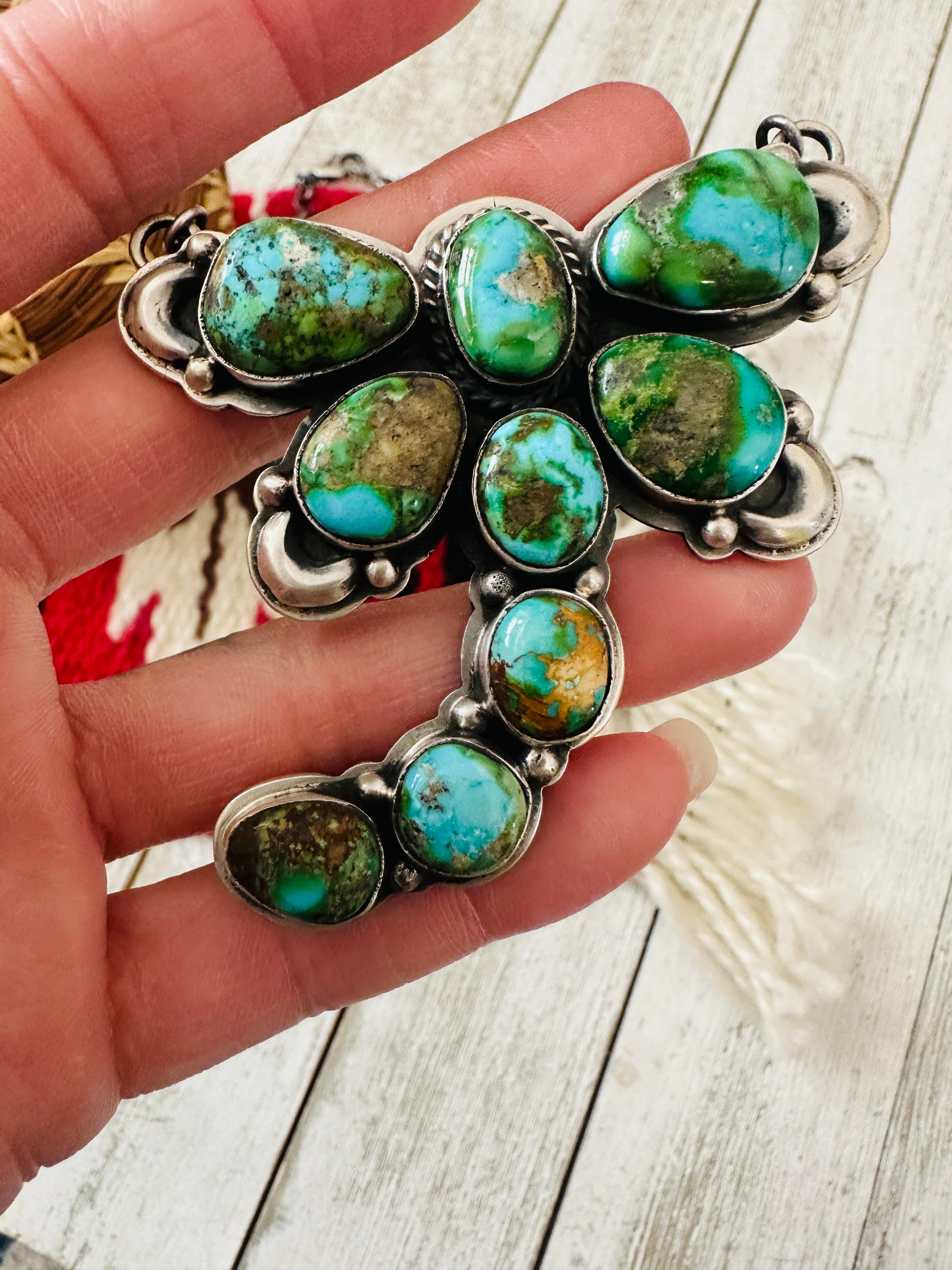 Handcrafted Sonoran Gold Turquoise & Sterling Silver Dragonfly Necklace