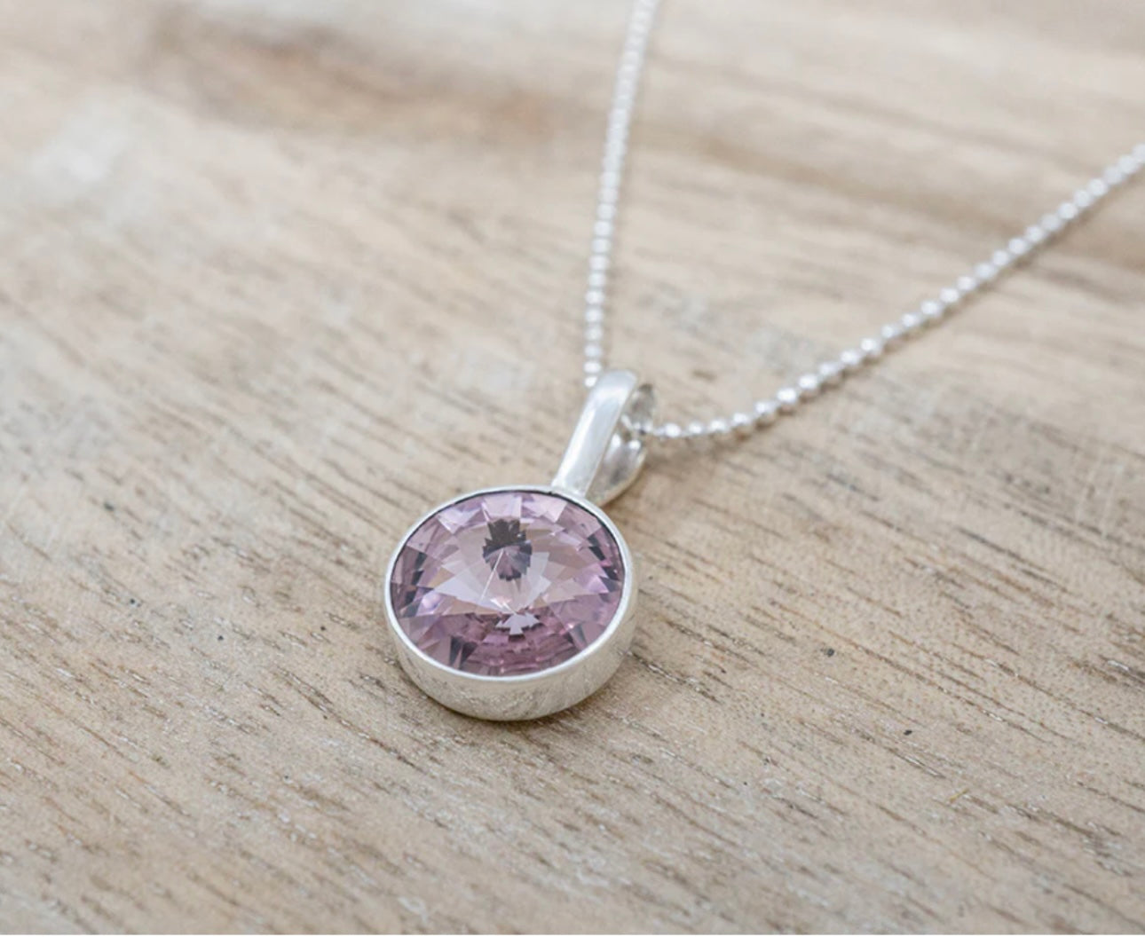 Pink Crystal Pendant Necklace