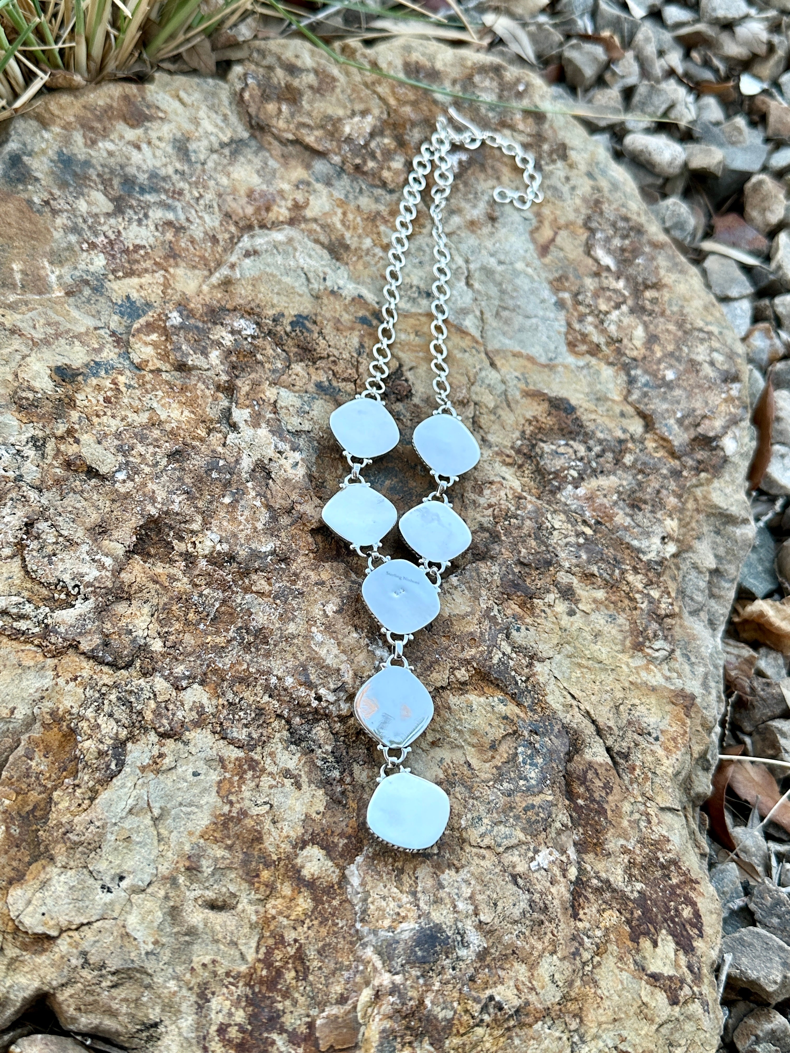 Handmade Royston Ribbon Turquoise & Sterling Silver Necklace