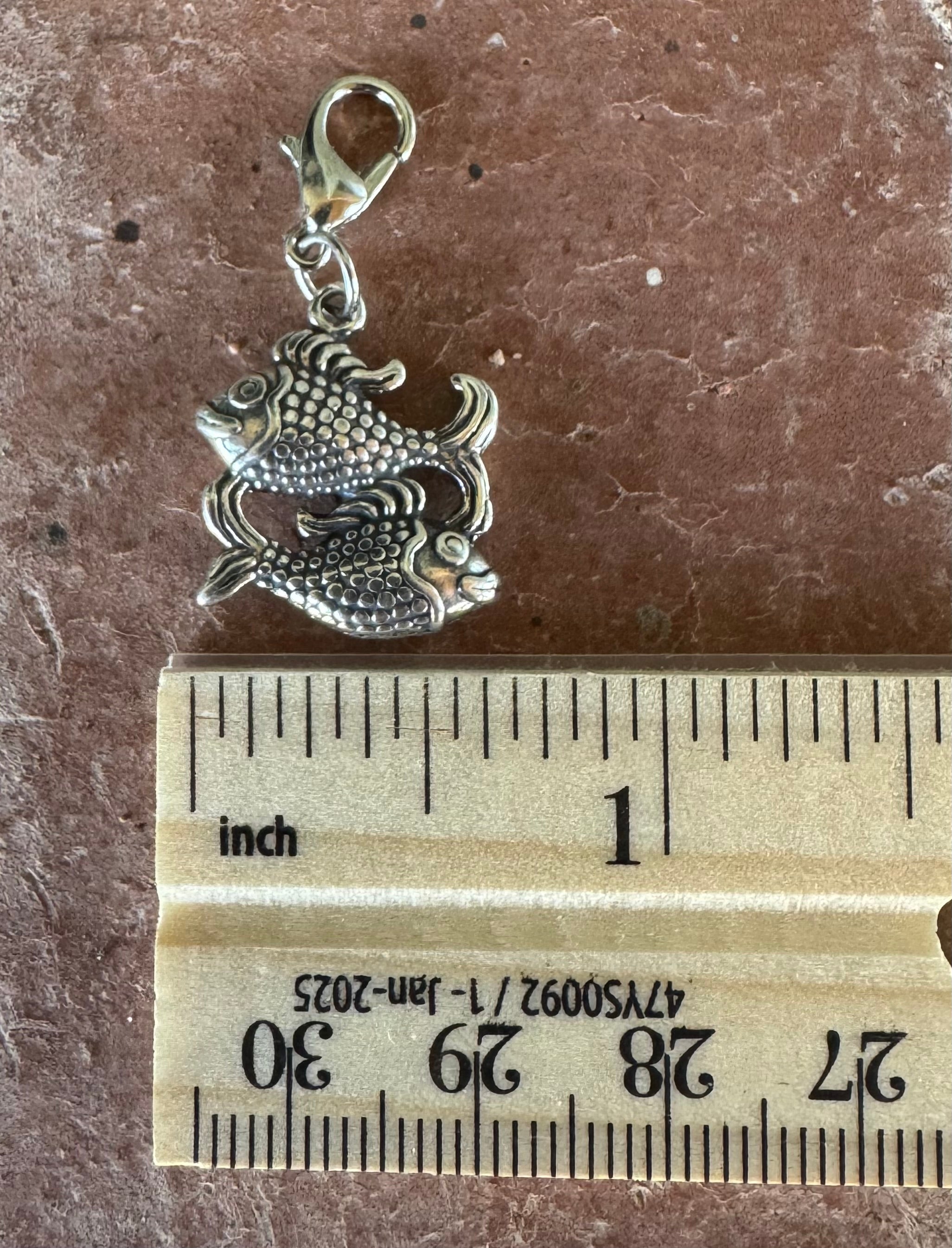 Handcrafted Sterling Silver Pisces/ 2 Fish Charm