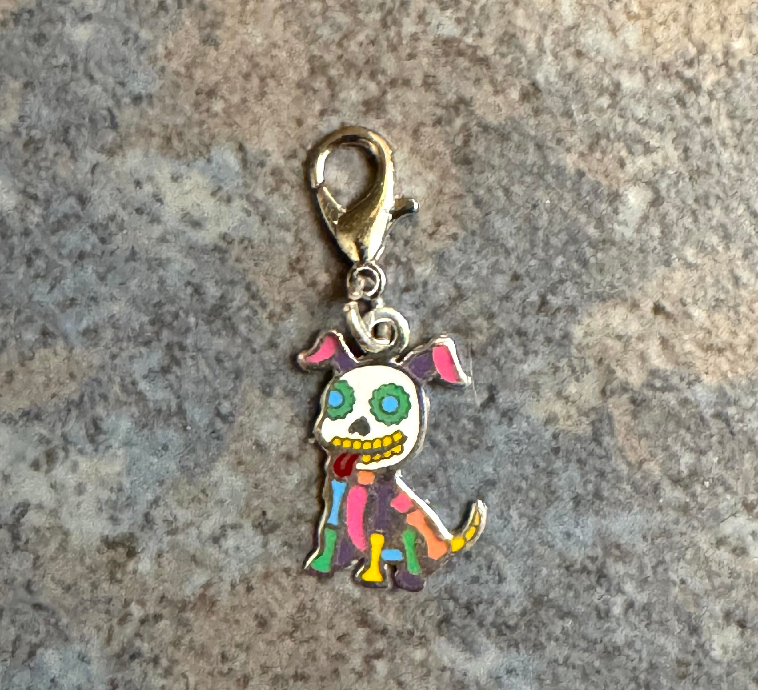 Multicolored Party Dog Sterling Silver Charm