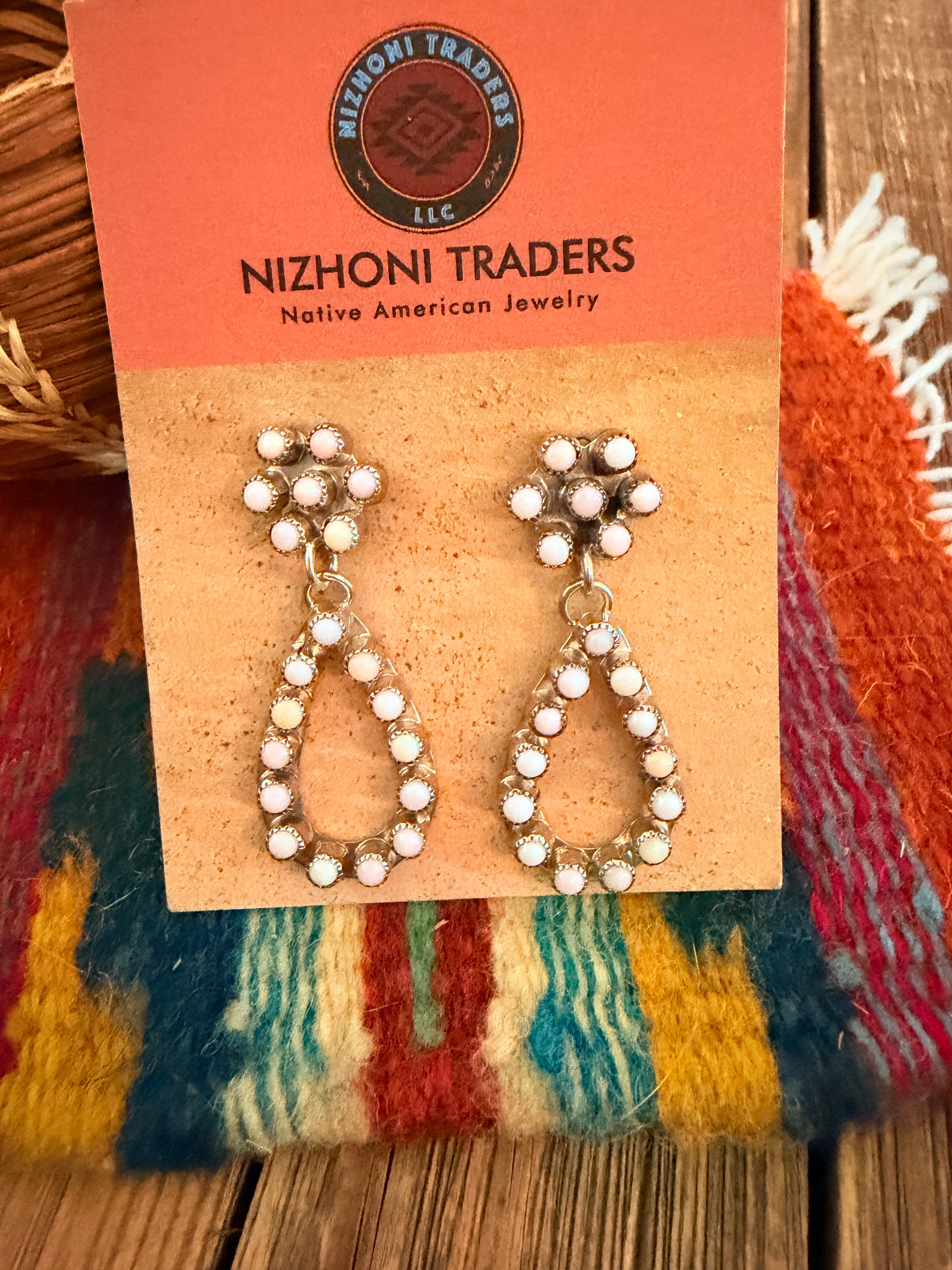 Handcrafted Queen Pink Conch & Sterling Silver Dangle Earrings