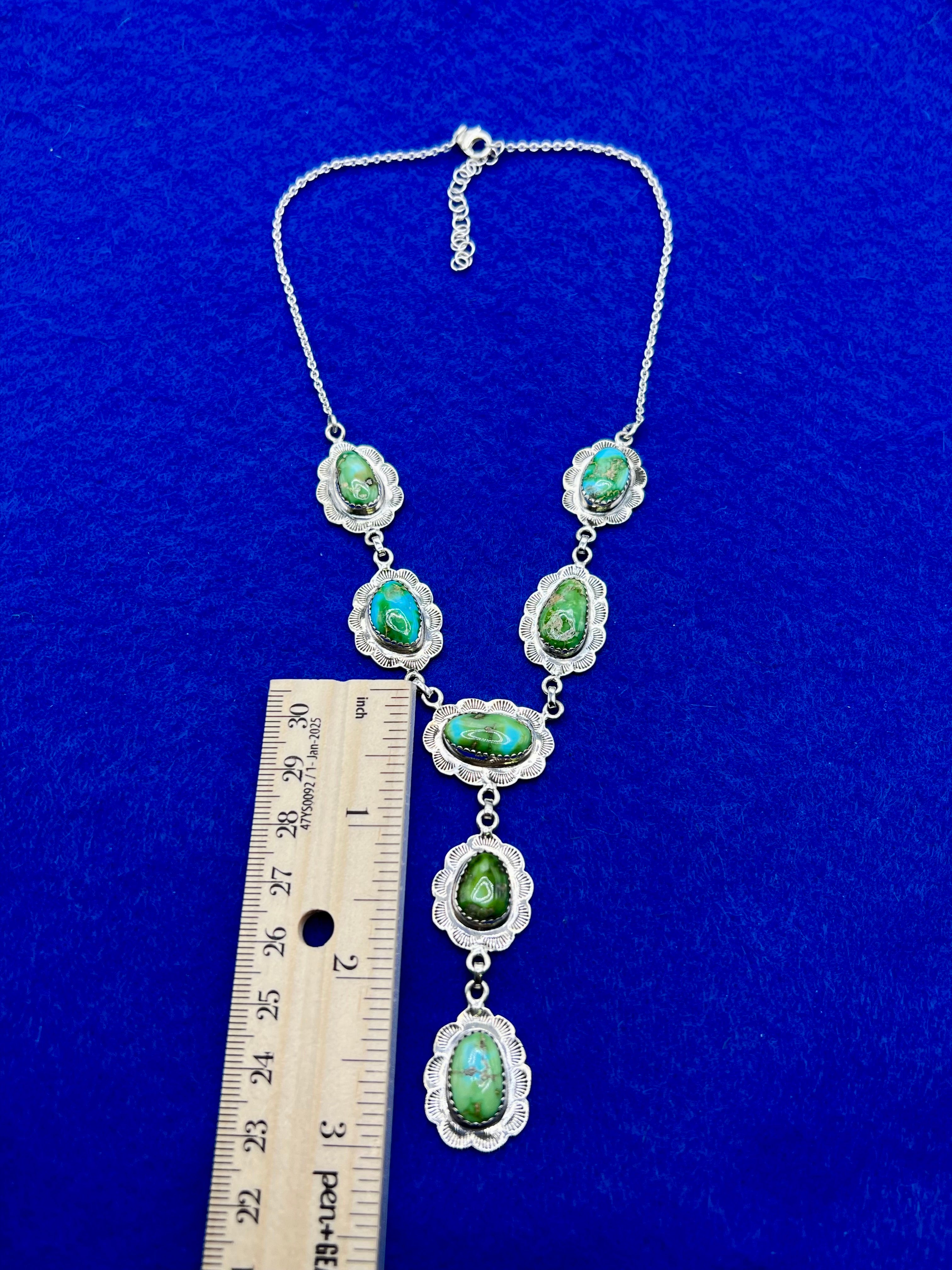 Handmade South Hill Sonoran Turquoise Sterling Silver Necklace