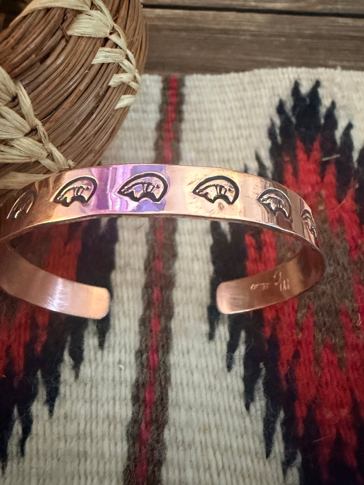 Handcrafted Copper Bear Cuff Bracelet