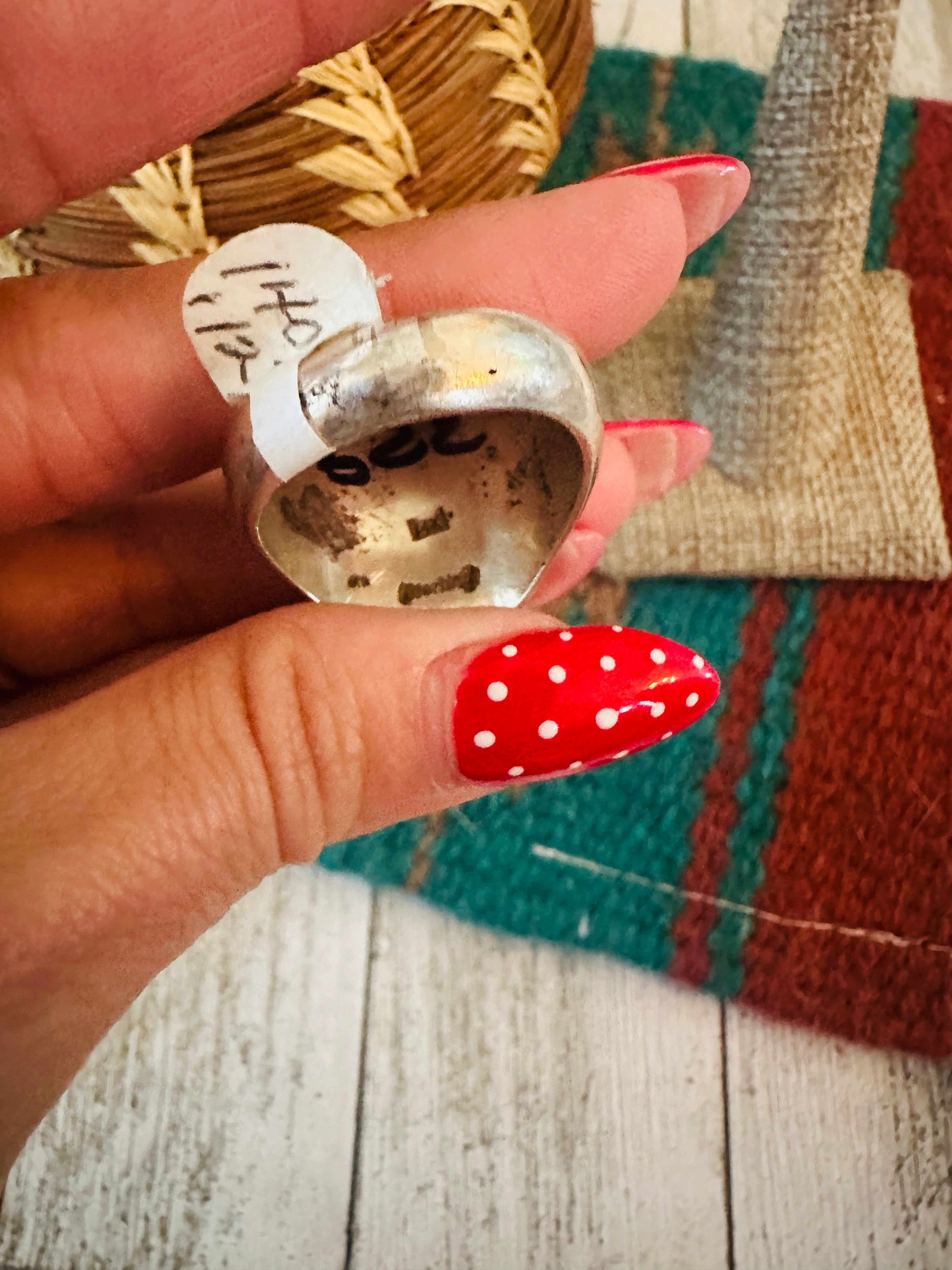 Handcrafted Old Pawn Sterling Silver with Gold Overlay Ring Size 11.75