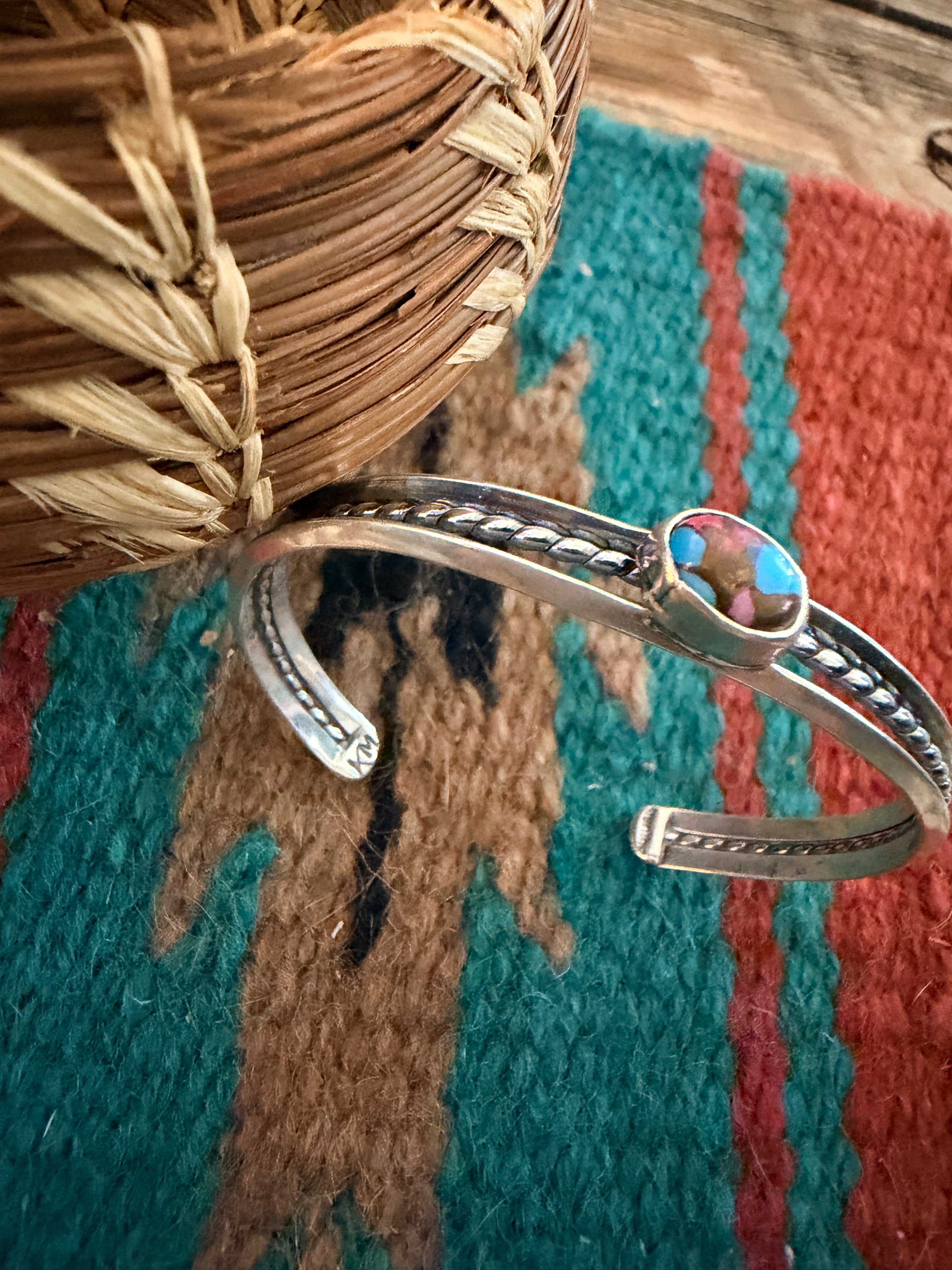Handcrafted Pink Dream Mojave & Sterling Silver Cuff Bracelet