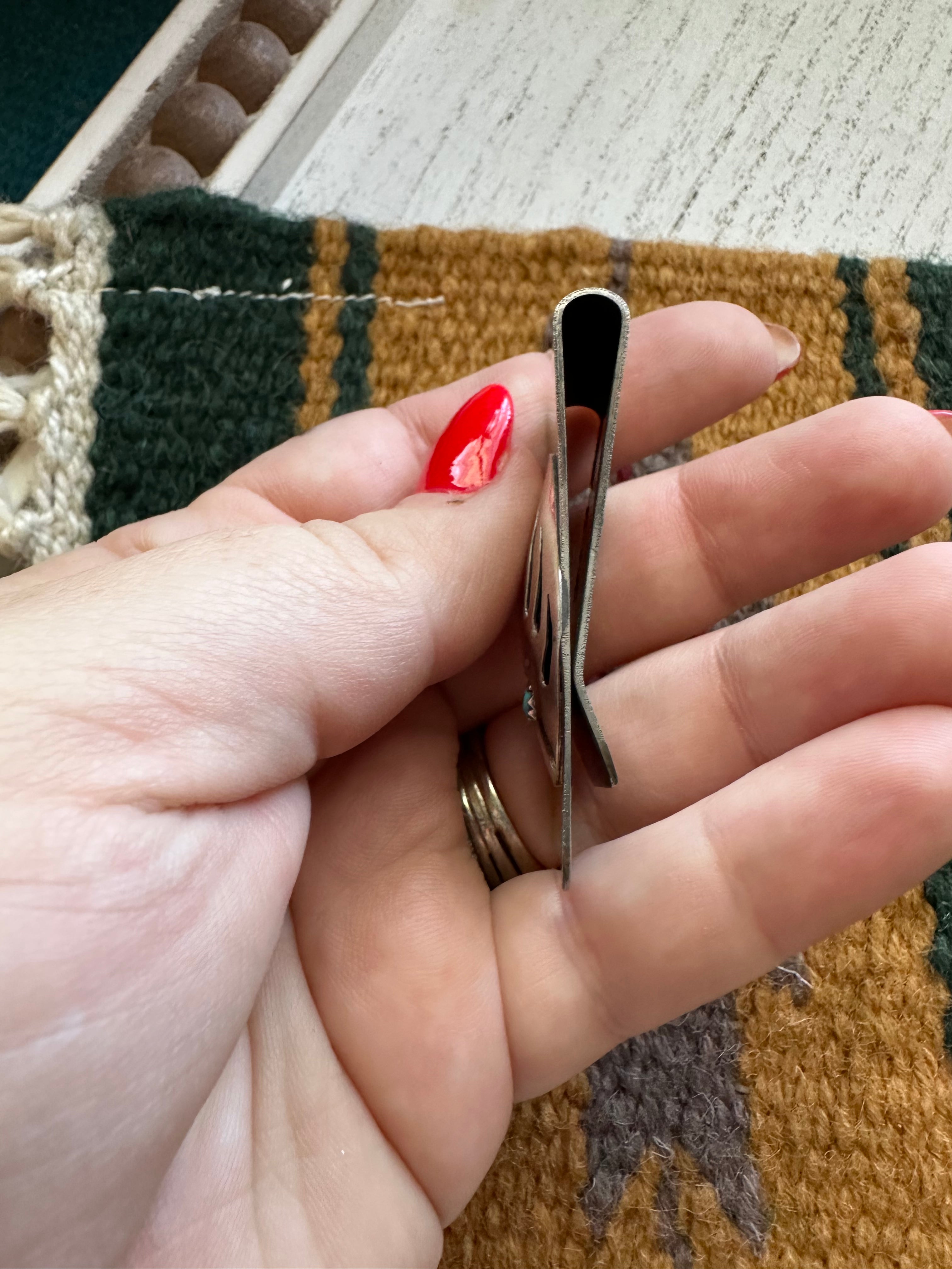 Handcrafted Turquoise & Sterling Silver Bear Paw Money Clip