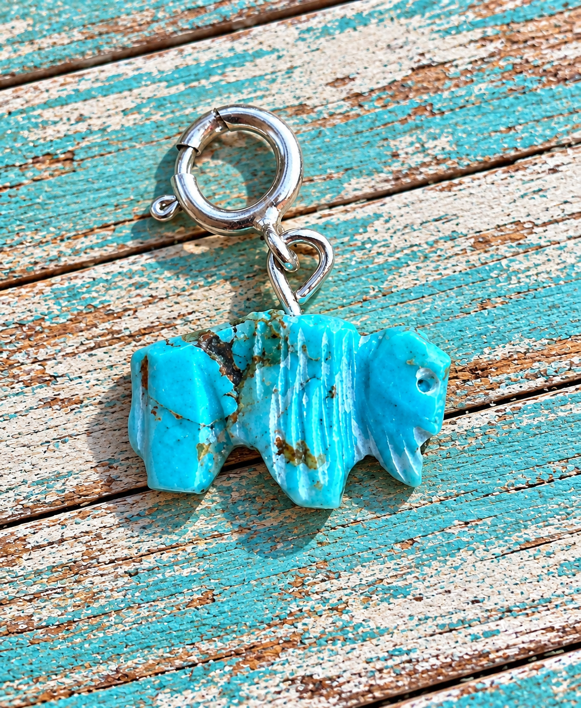 Handcrafted Turquoise Buffalo Charm
