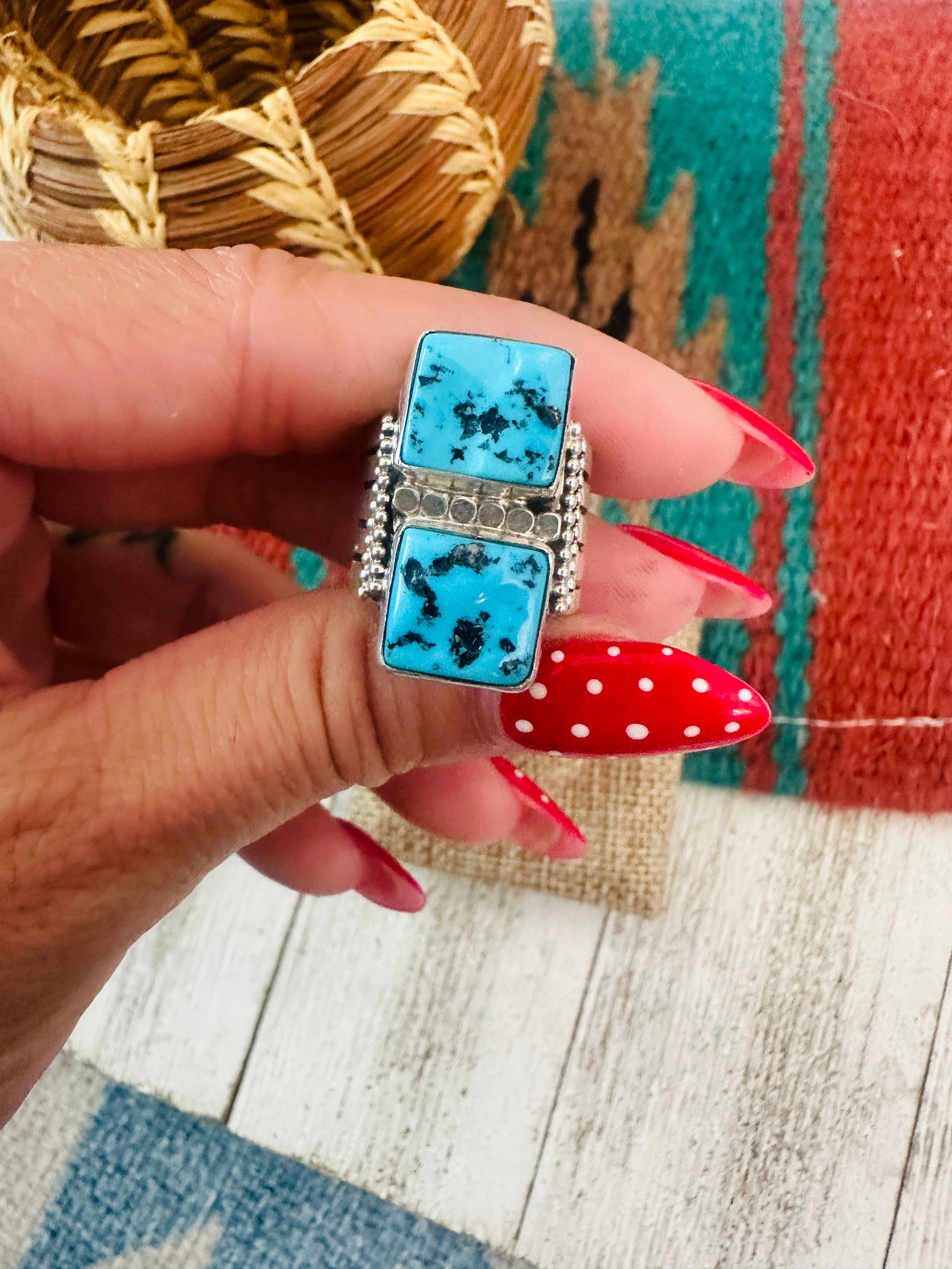 Handcrafted Sterling Silver & Kingman Turquoise Ring