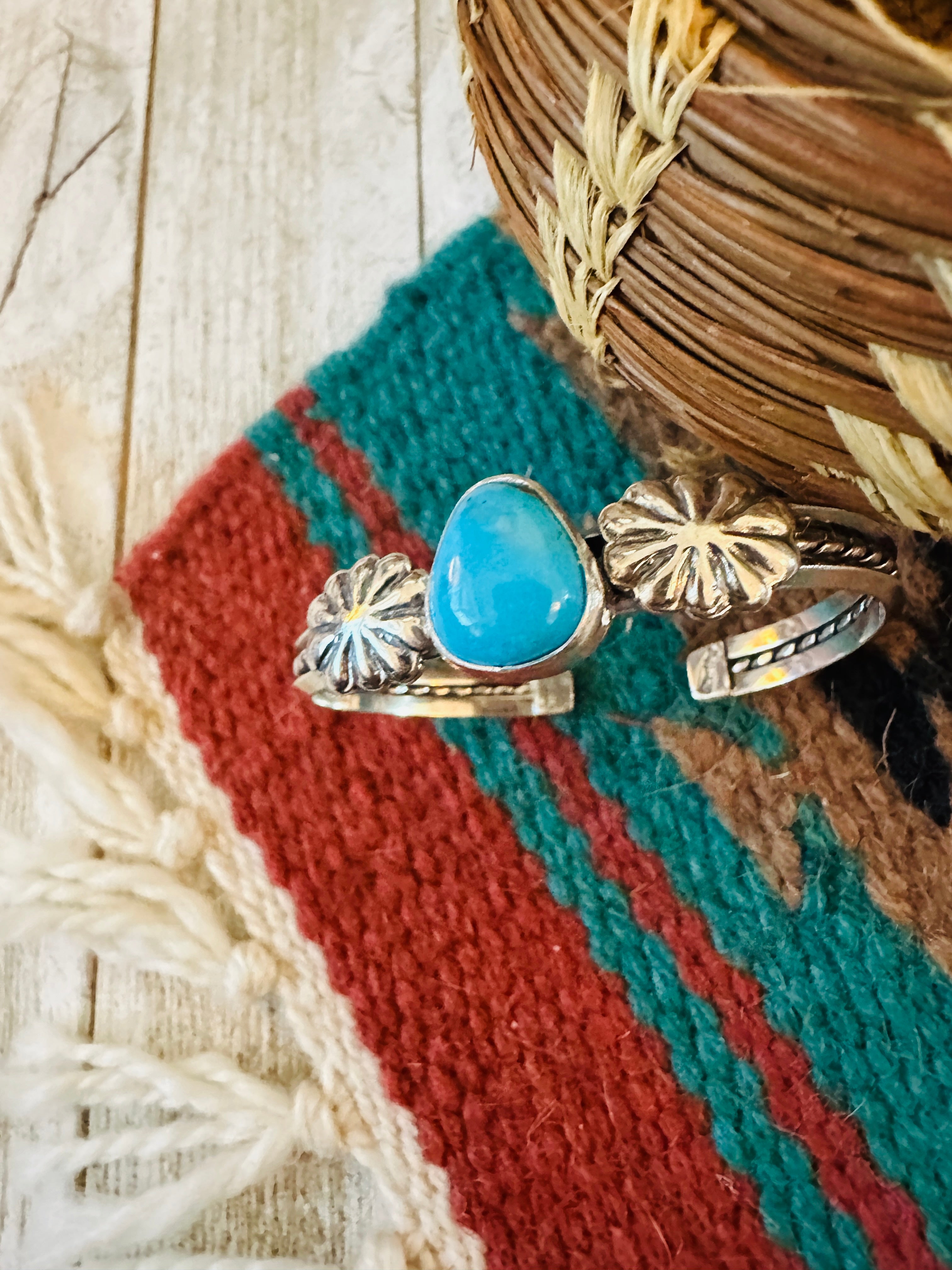 Handcrafted Sterling Silver & Turquoise Cuff Bracelet