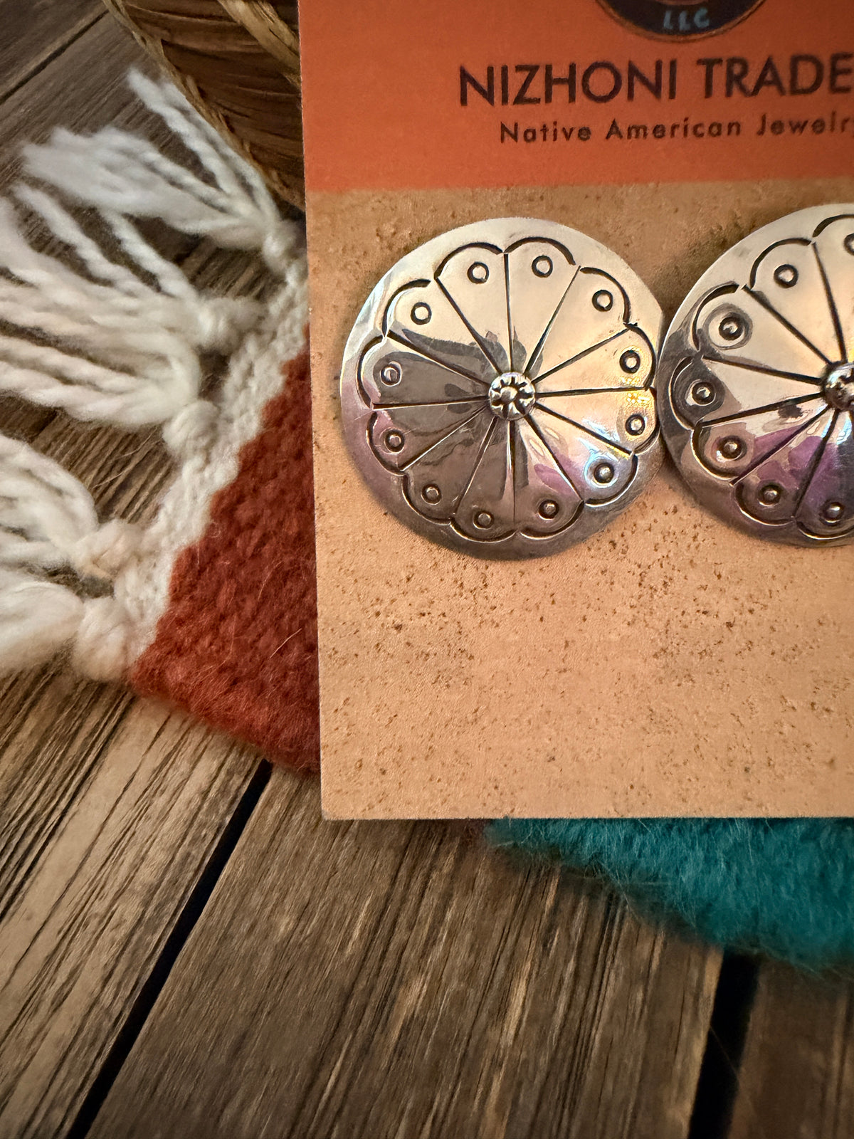Old Pawn Handcrafted Sterling Silver Concho Post Earrings