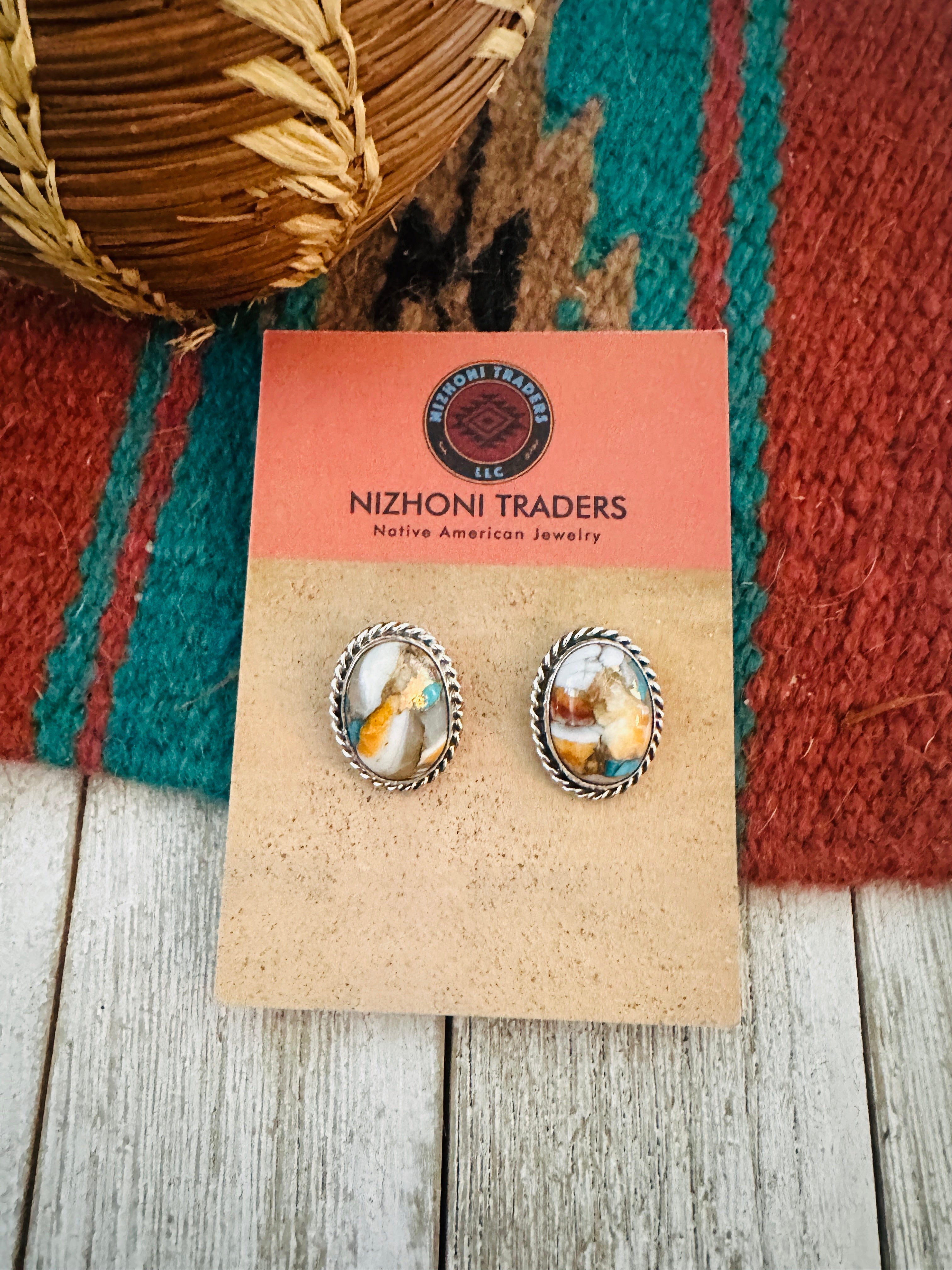 Handcrafted Sterling Silver & Spice Stud Earrings