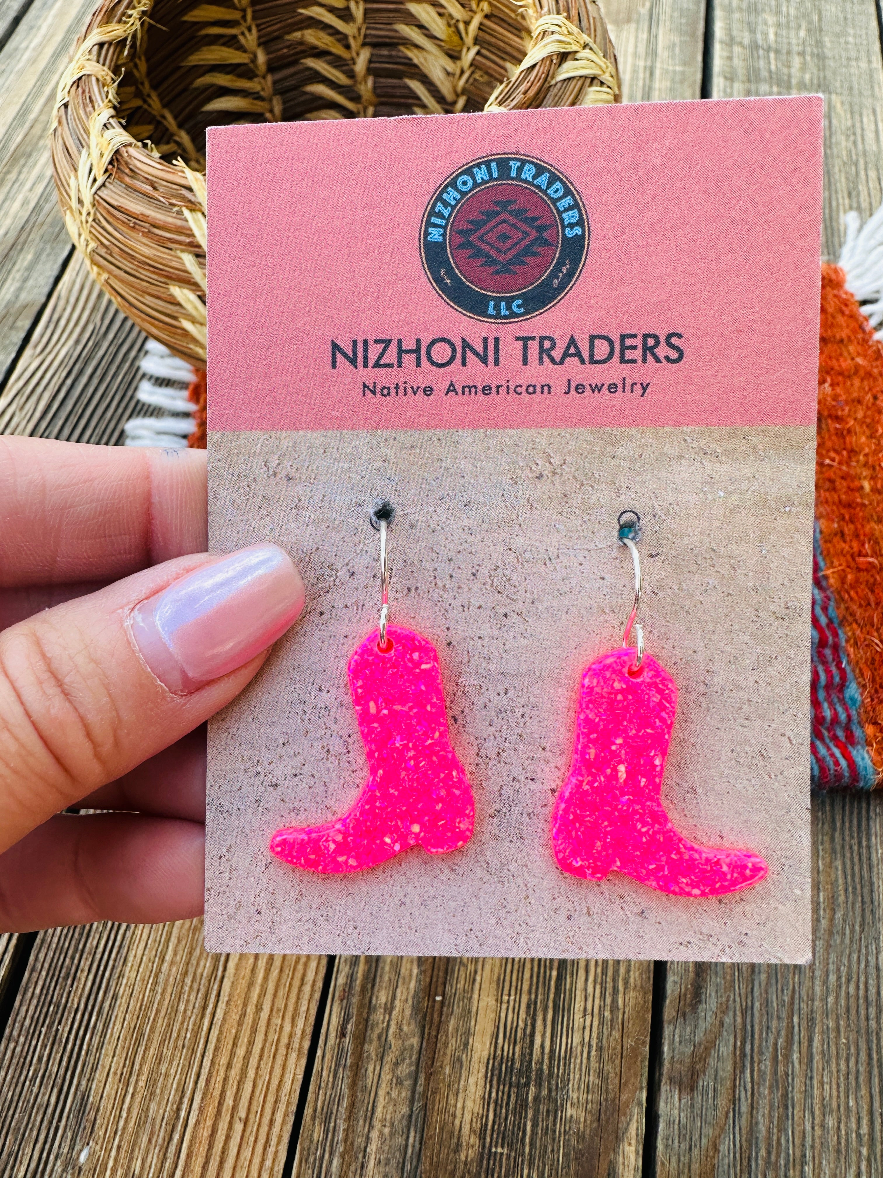 Handcrafted Sterling Silver & Opal Cowboy Boot Dangle Earrings