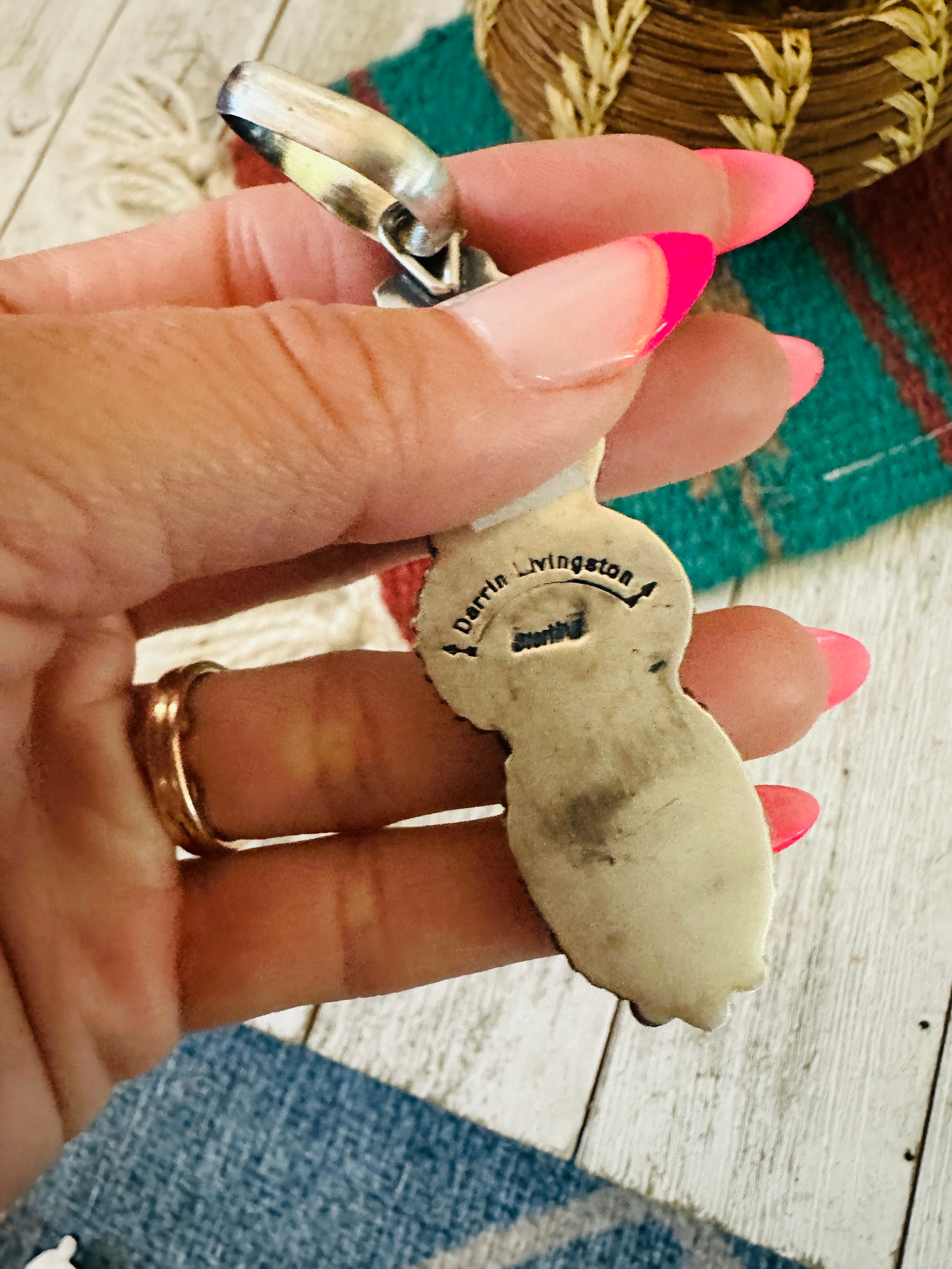 Handcrafted Golden Hills Turquoise & Sterling Silver Pendant