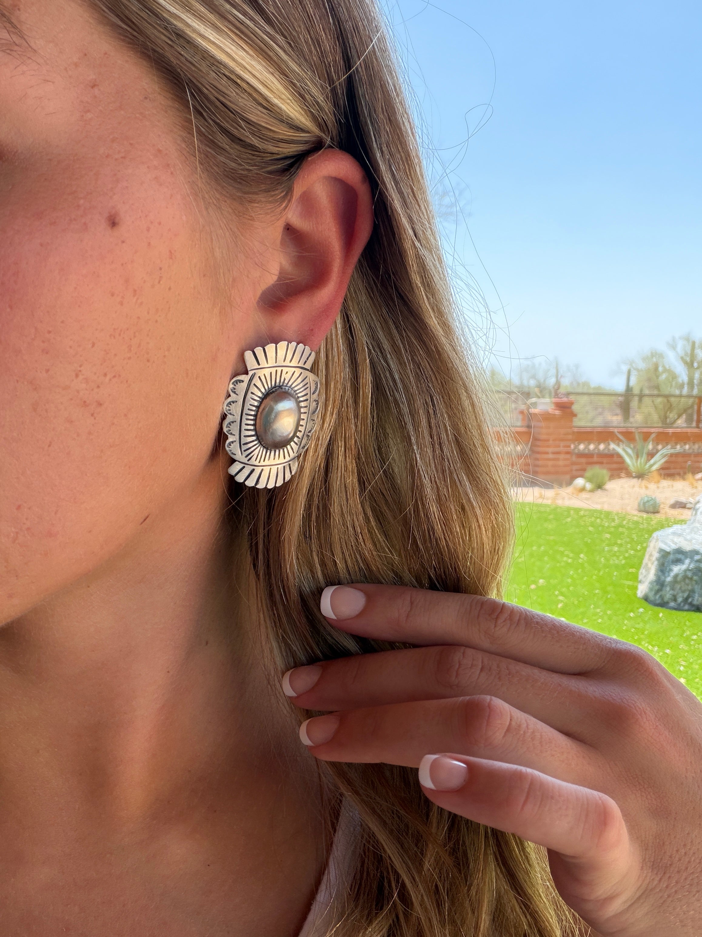 Handmade Sterling Silver Post Earrings