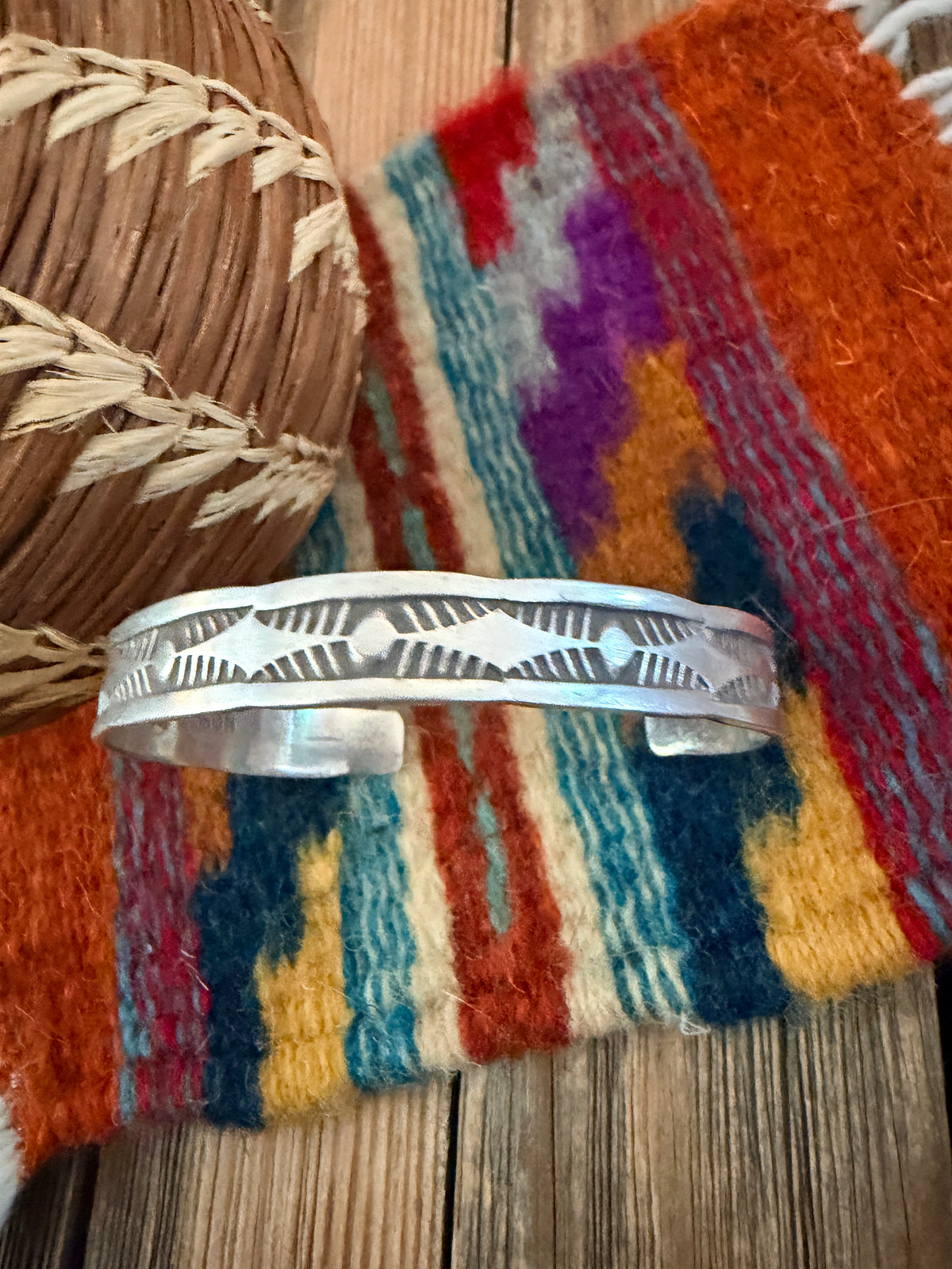 Handcrafted Old Pawn Sterling Silver Cuff Bracelet by Nora Bill