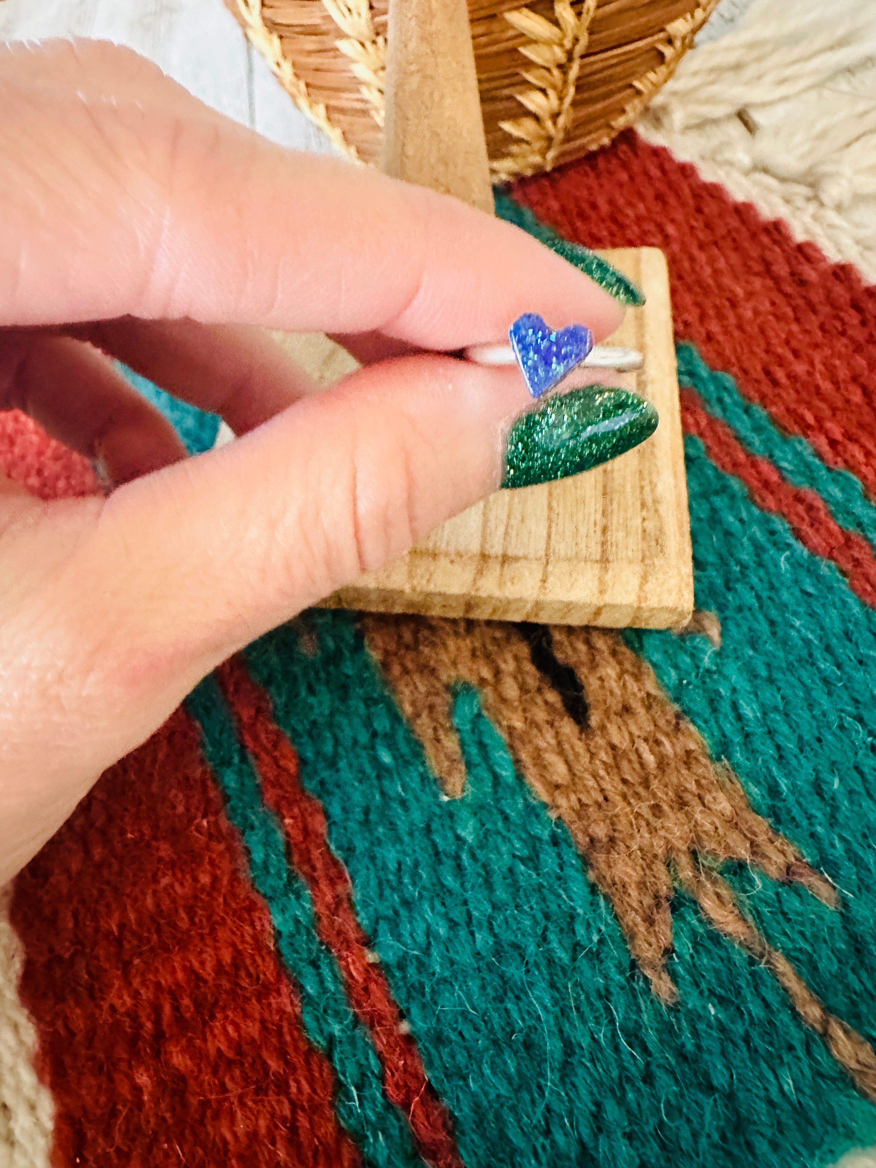 Handcrafted Sterling Silver & Purple Opal Heart Ring