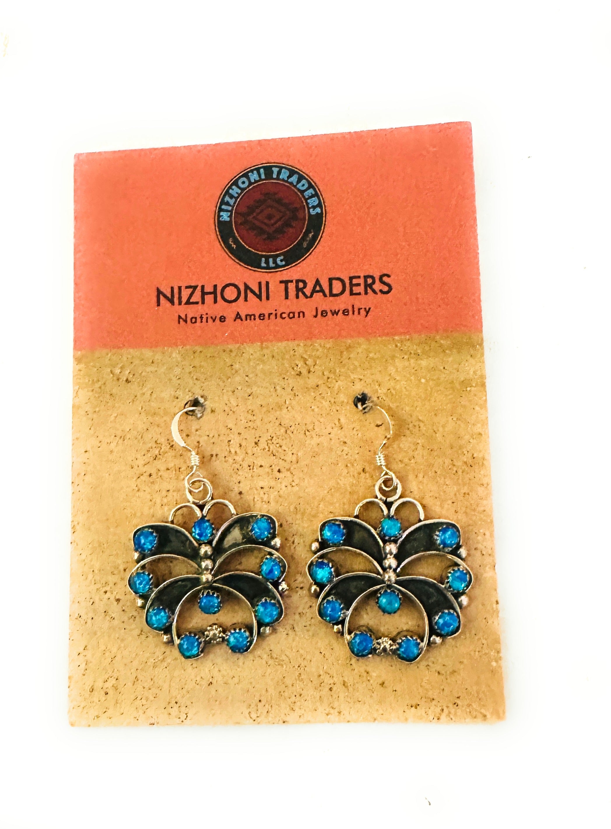 Handcrafted Blue Opal & Sterling Silver Butterfly Dangle Earrings