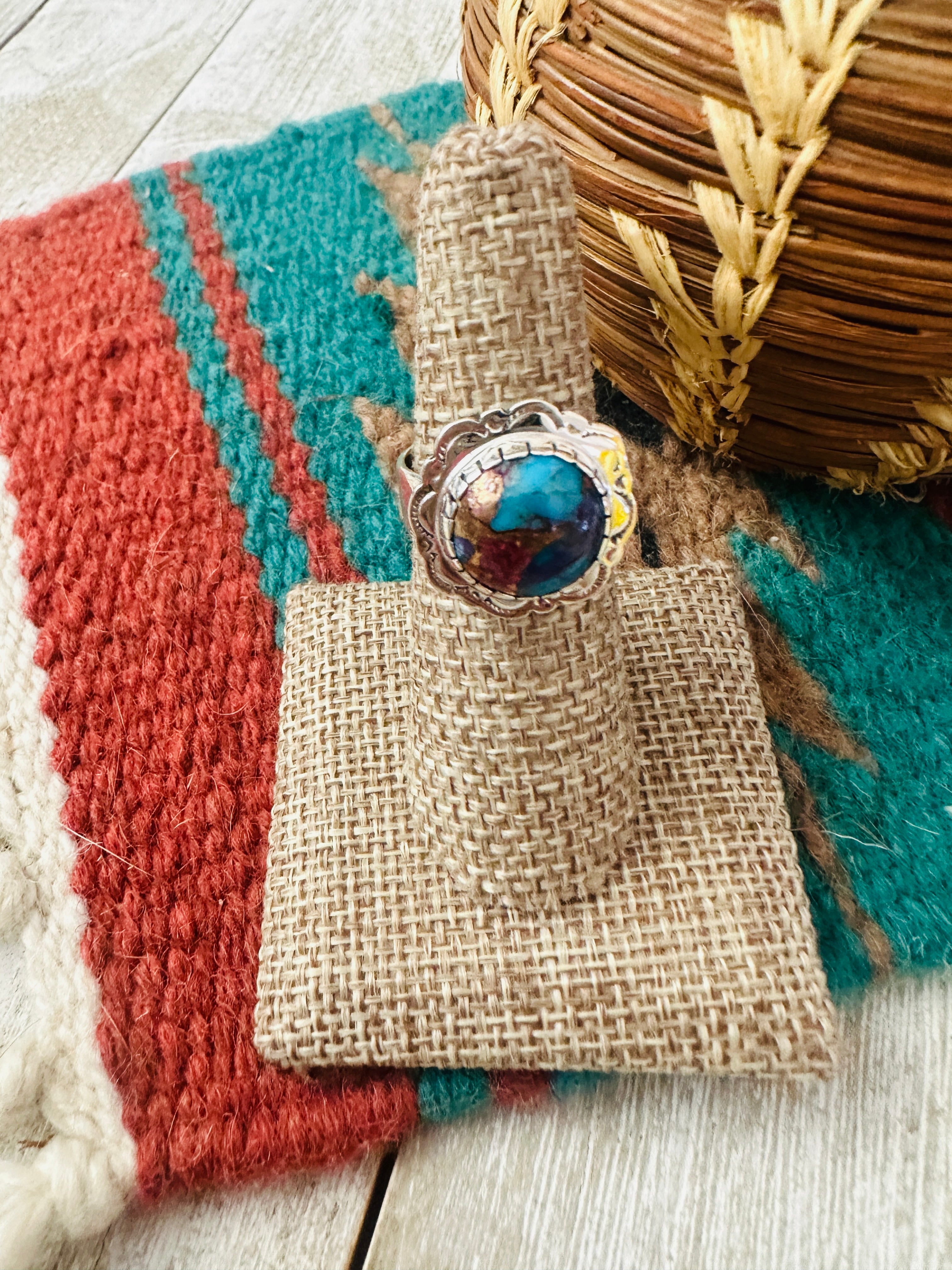 Handcrafted Sterling Silver & Pink Dream Mojave Ring Size 6.5