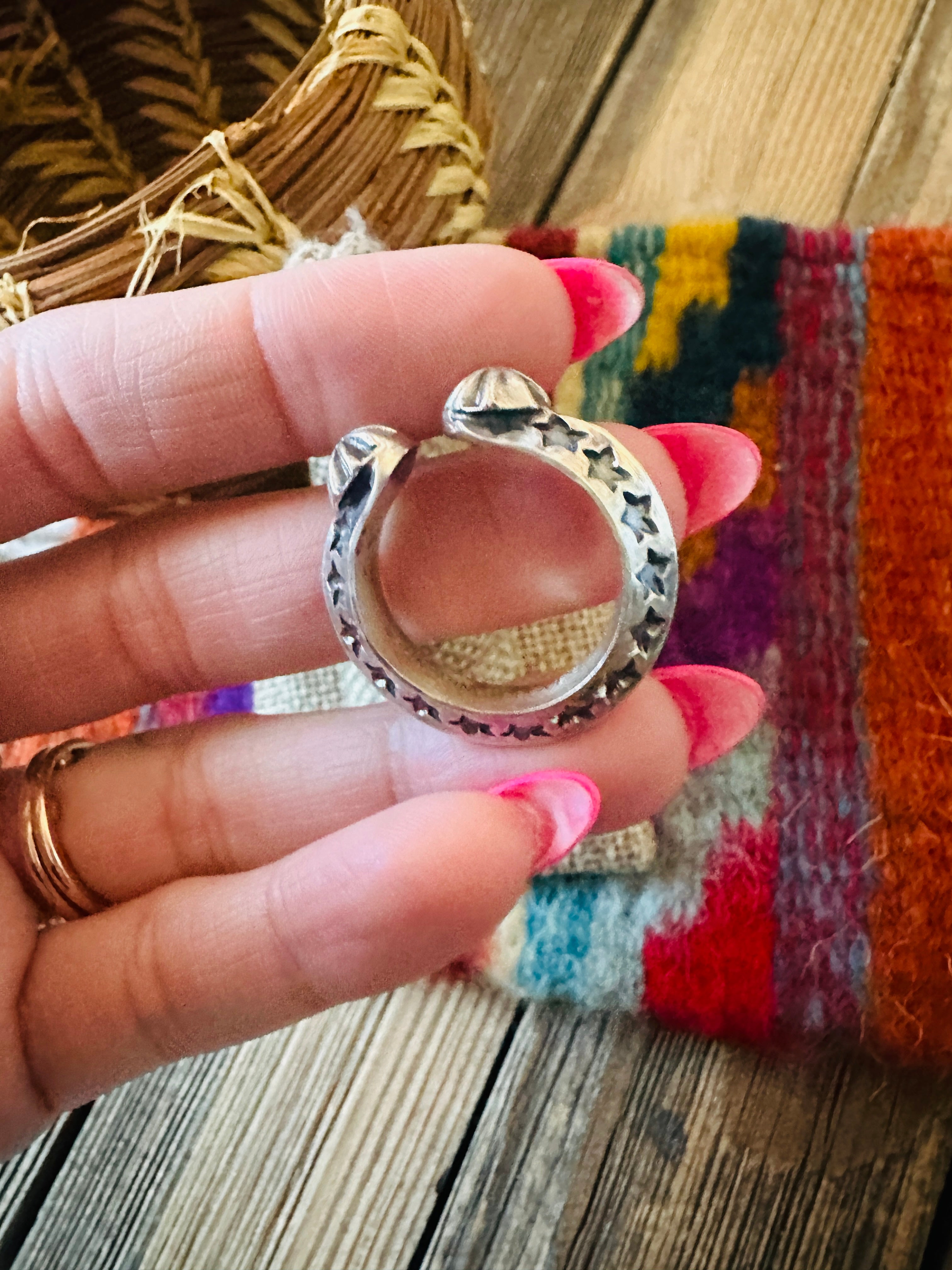 Handcrafted Sterling Silver Band Ring Size 8 by Sunshine Reeves