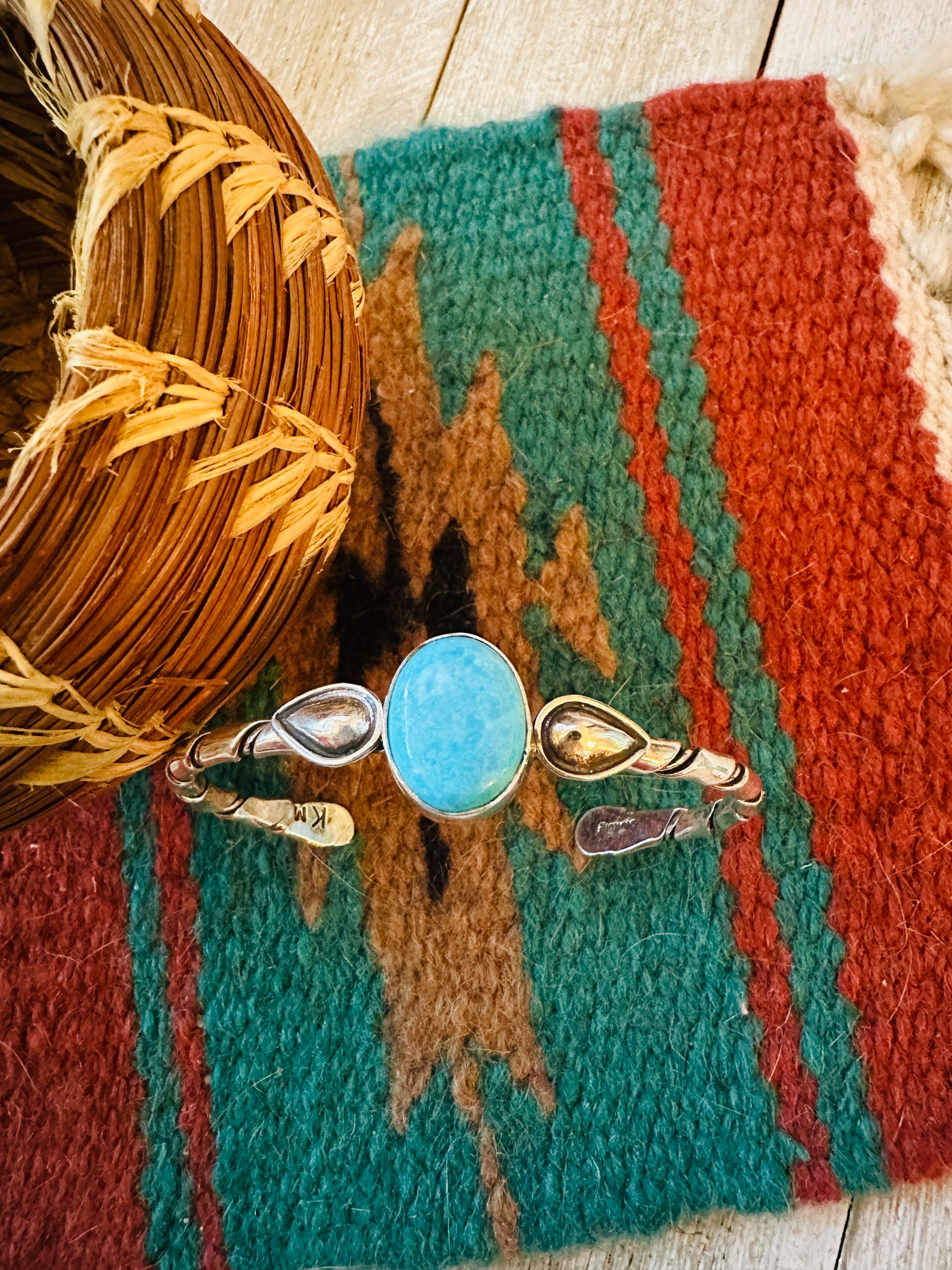 Handcrafted Turquoise & Sterling Silver Cuff Bracelet