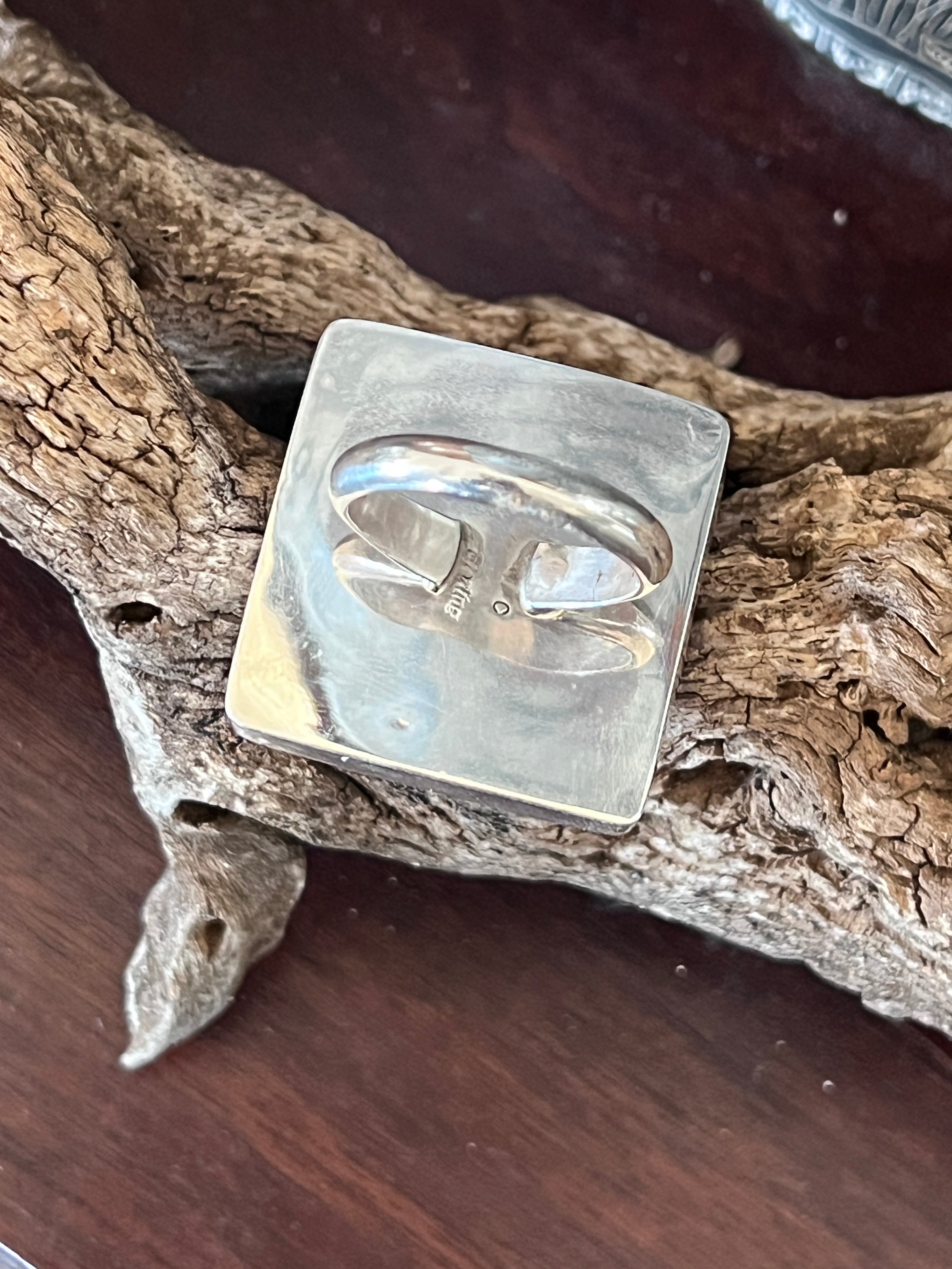 Ronald Chavez Sterling Silver Square Mosaic Multistone Ring, Size 10