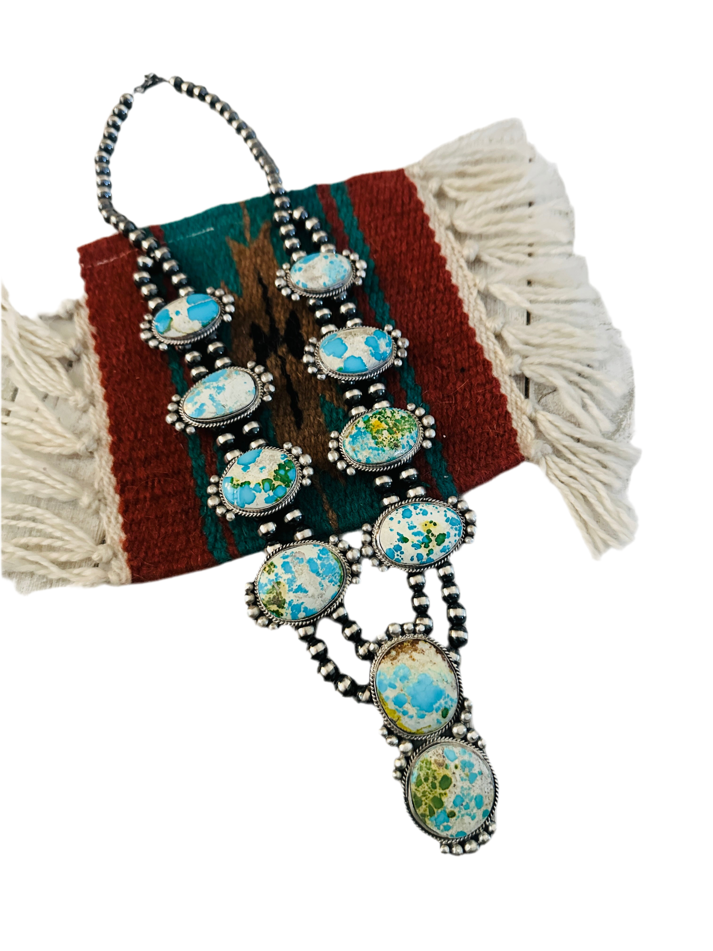 Navajo Sterling Silver & Sonoran Mountain Turquoise Necklace