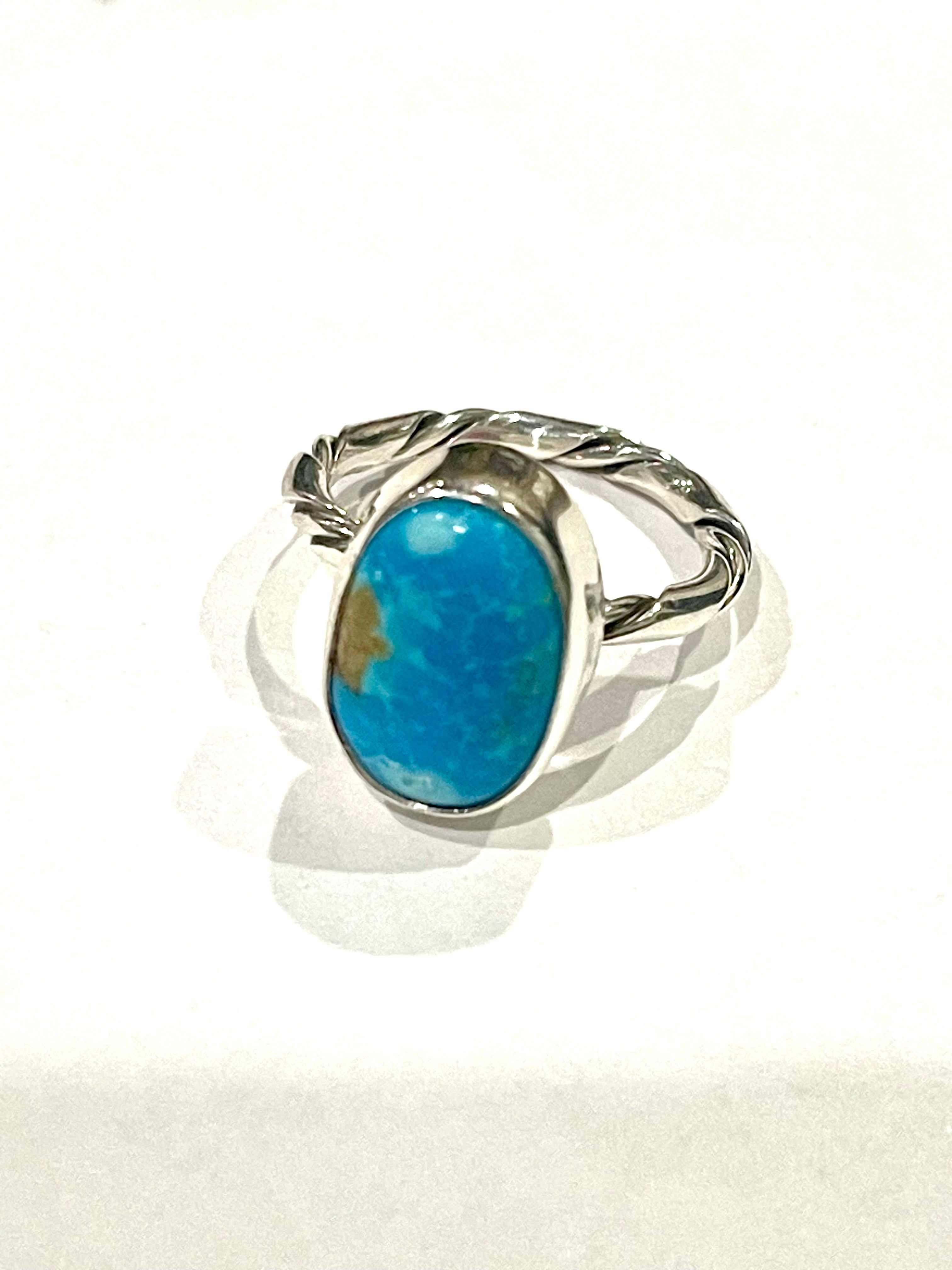 Navajo Turquoise & Sterling Silver Ring Size 7.25