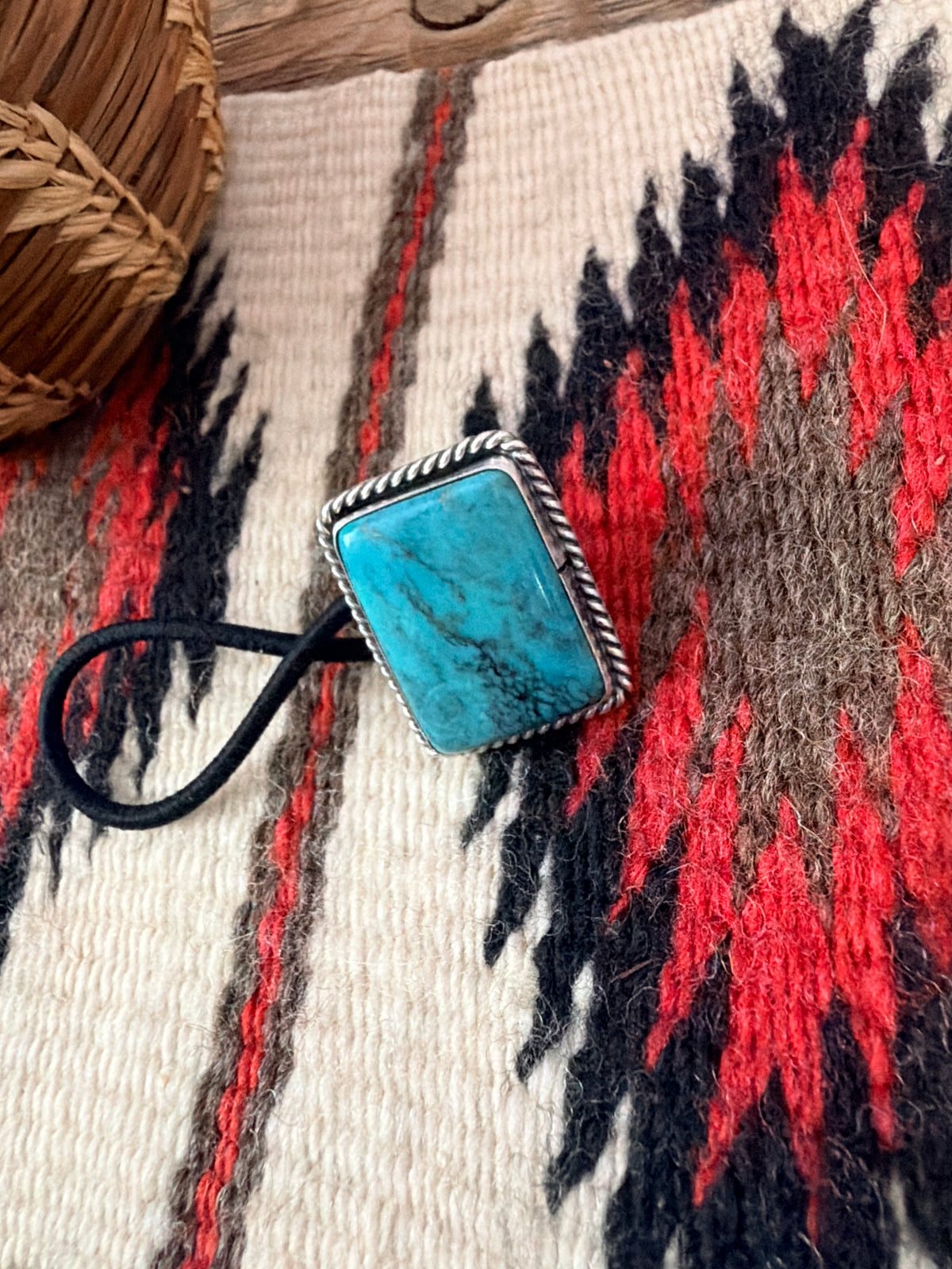 Handcrafted Turquoise & Sterling Silver Hair Tie Charm