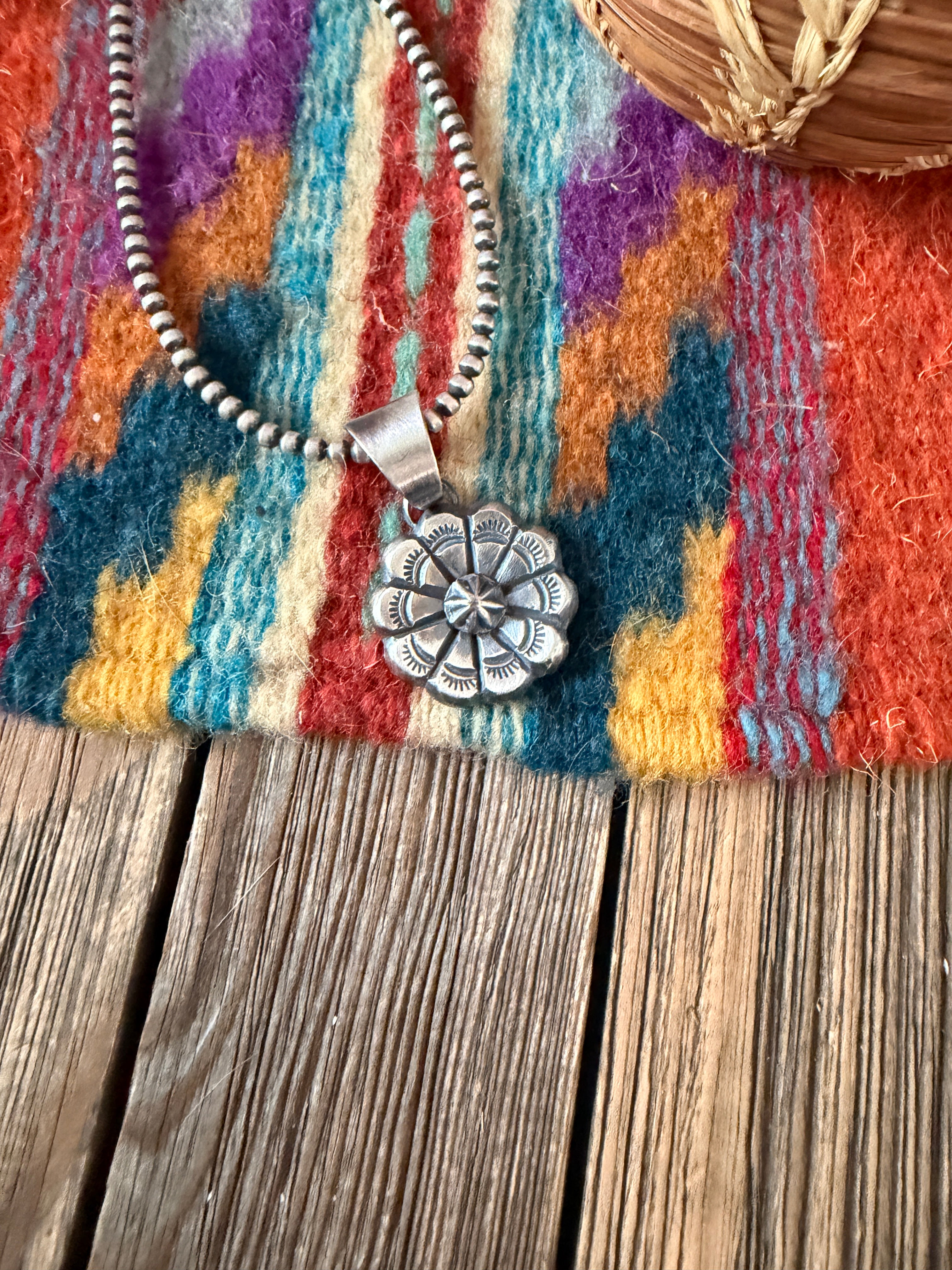 Handcrafted Sterling Silver Flower Pendant by Chimney Butte