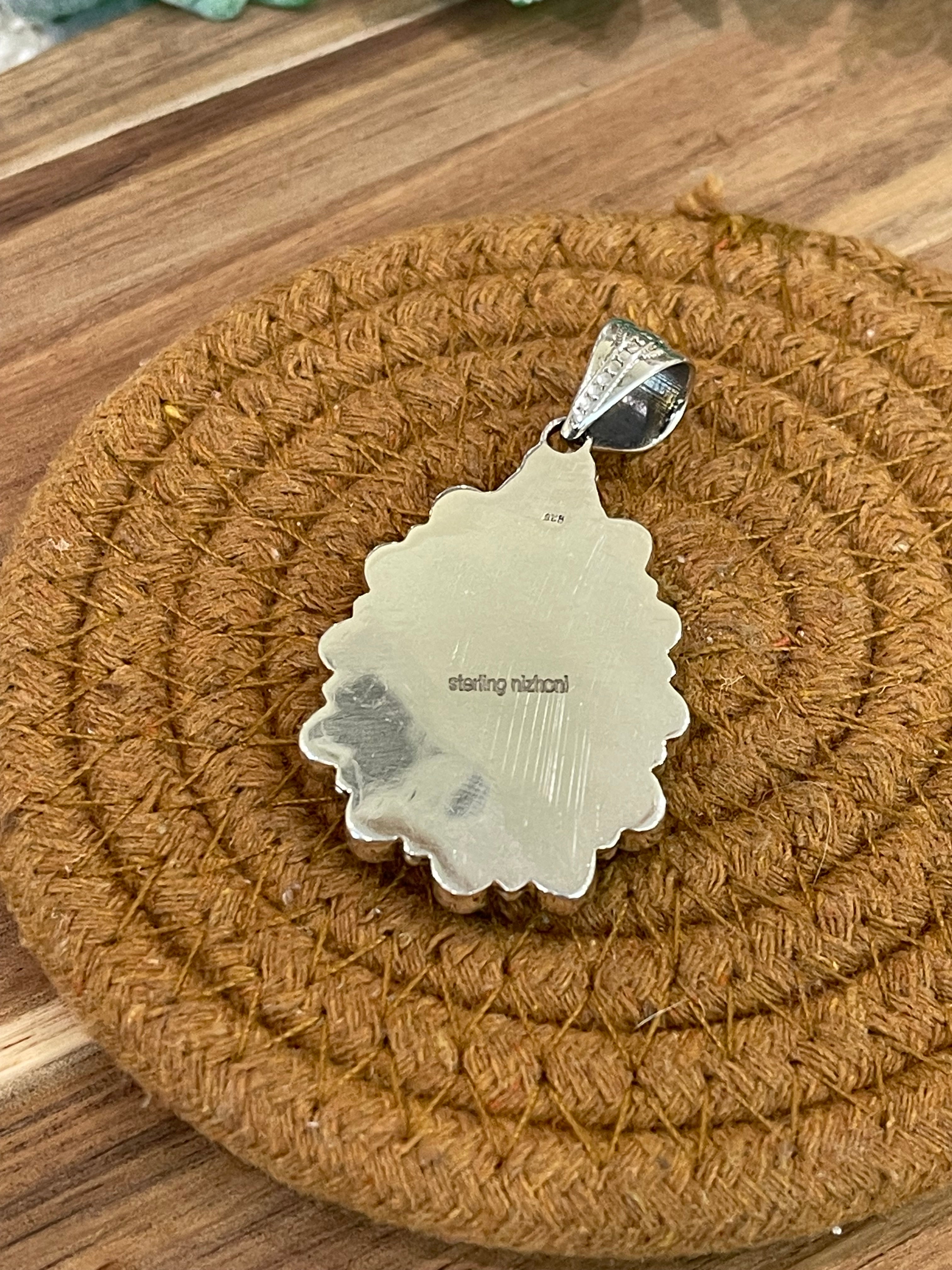 Handmade Sterling Silver,Turquoise & Pink Dream Mojave Cluster Pendant