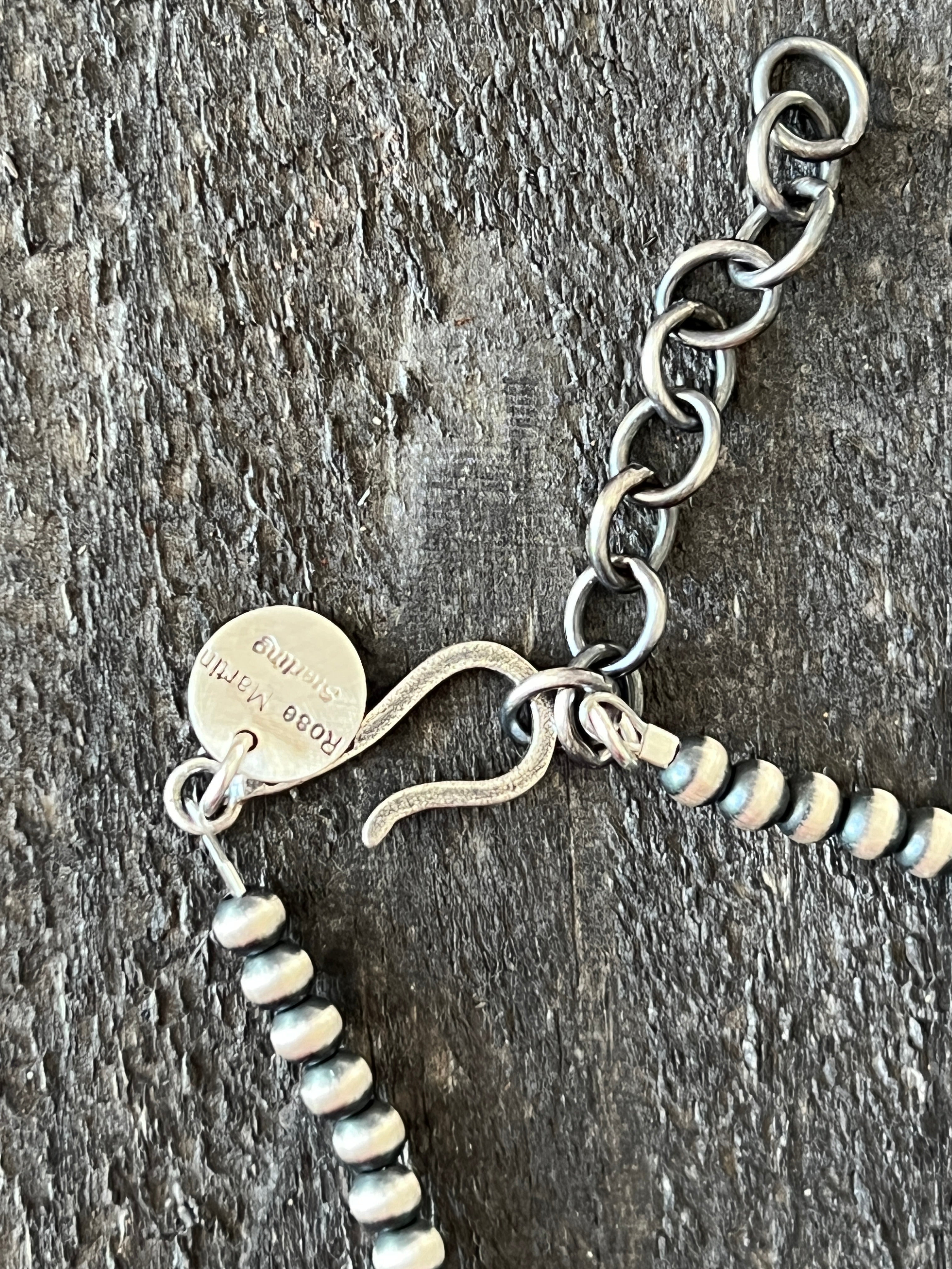 Handcrafted Made Electric Rainbow Sterling Silver, Turquoise and Spiny Oyster Single Strand Beaded Necklace by Rose Martin, 20 + 2 Inches