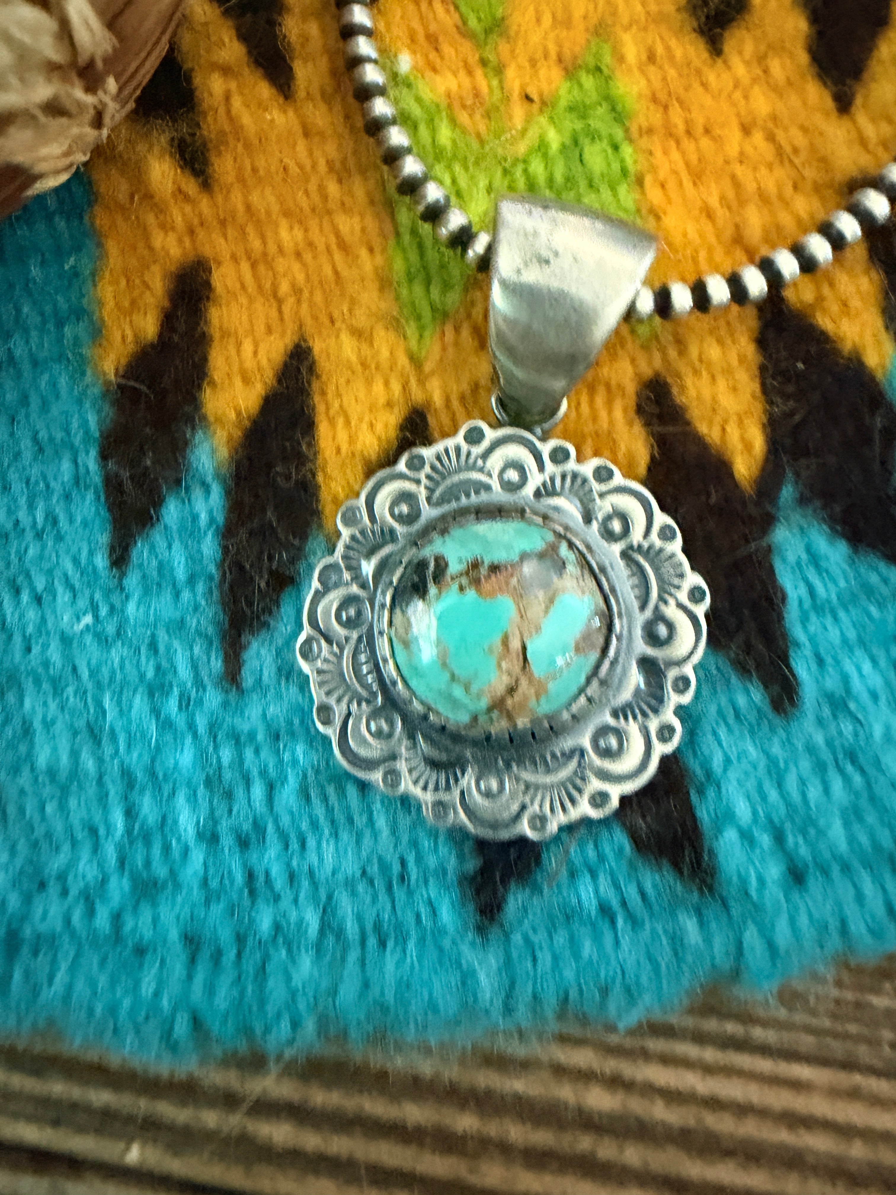 Handcrafted Sterling Silver and Turquoise Pendant