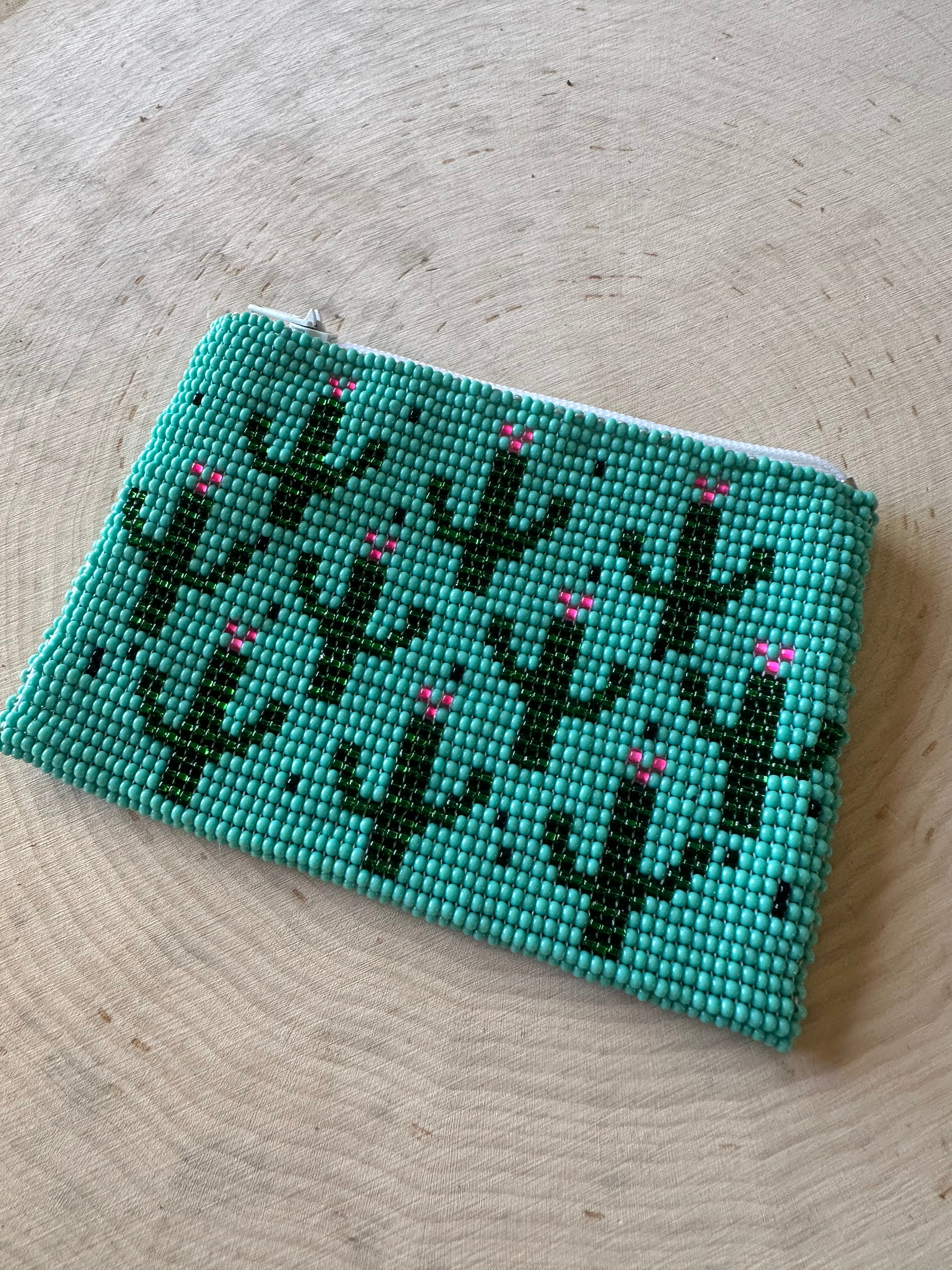 Handmade Beaded Saguaro Cactus Coin Purse