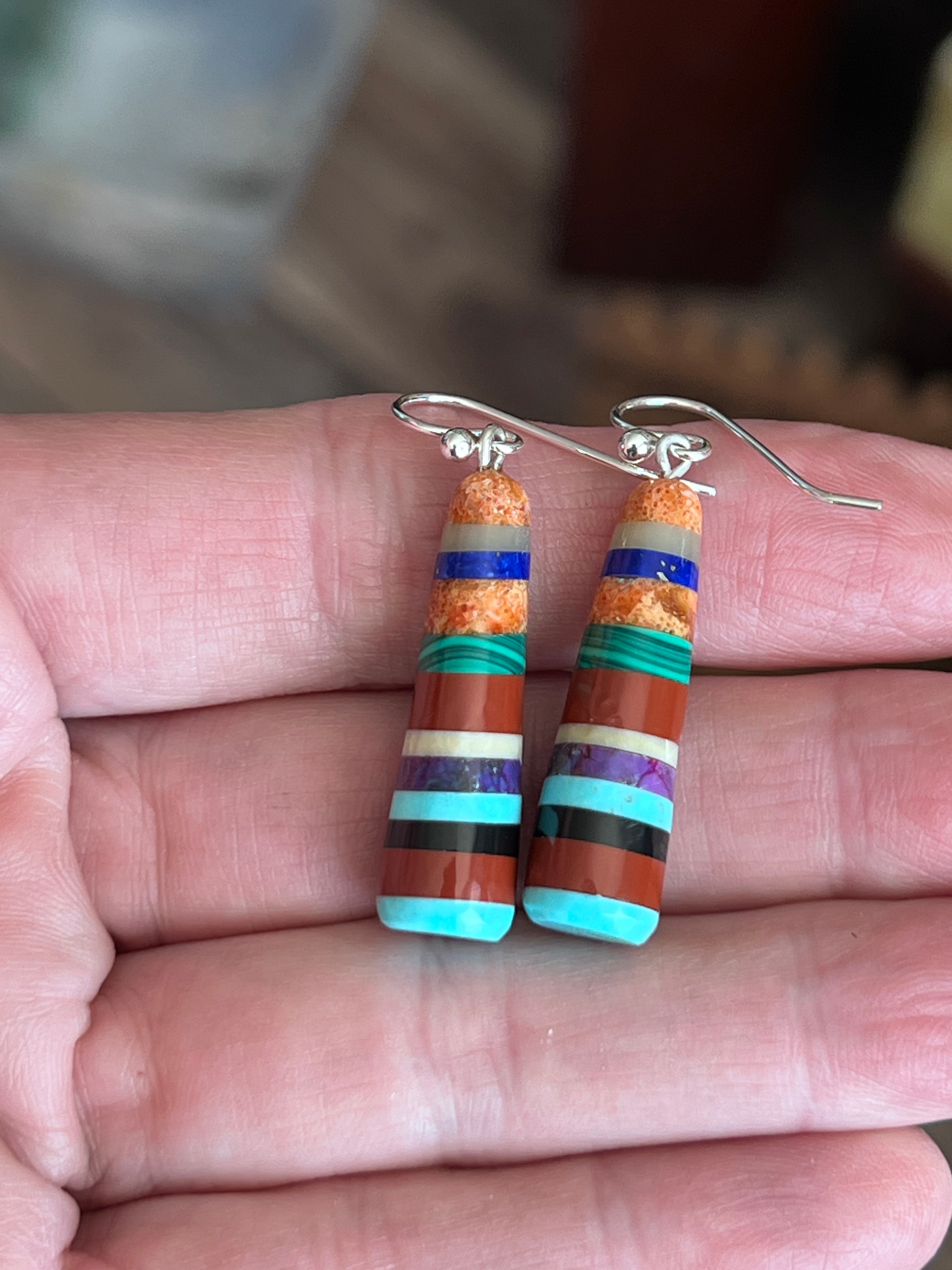 Santo Domingo Layered Multistone Earrings by Ronald Chavez, Stacked Gems #4