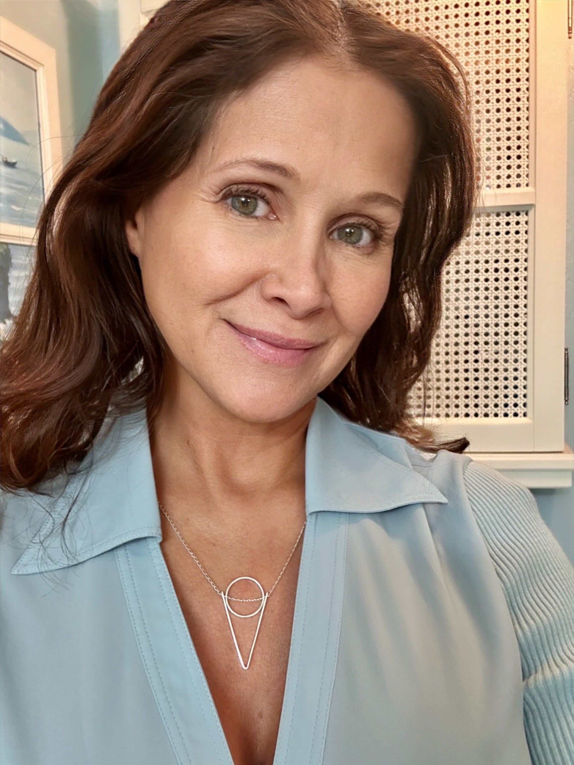 Circle & Triangle Sterling Silver Necklace